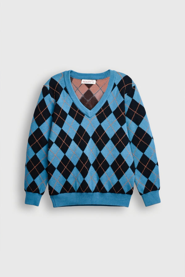 Blue Argyle Sweater Reality