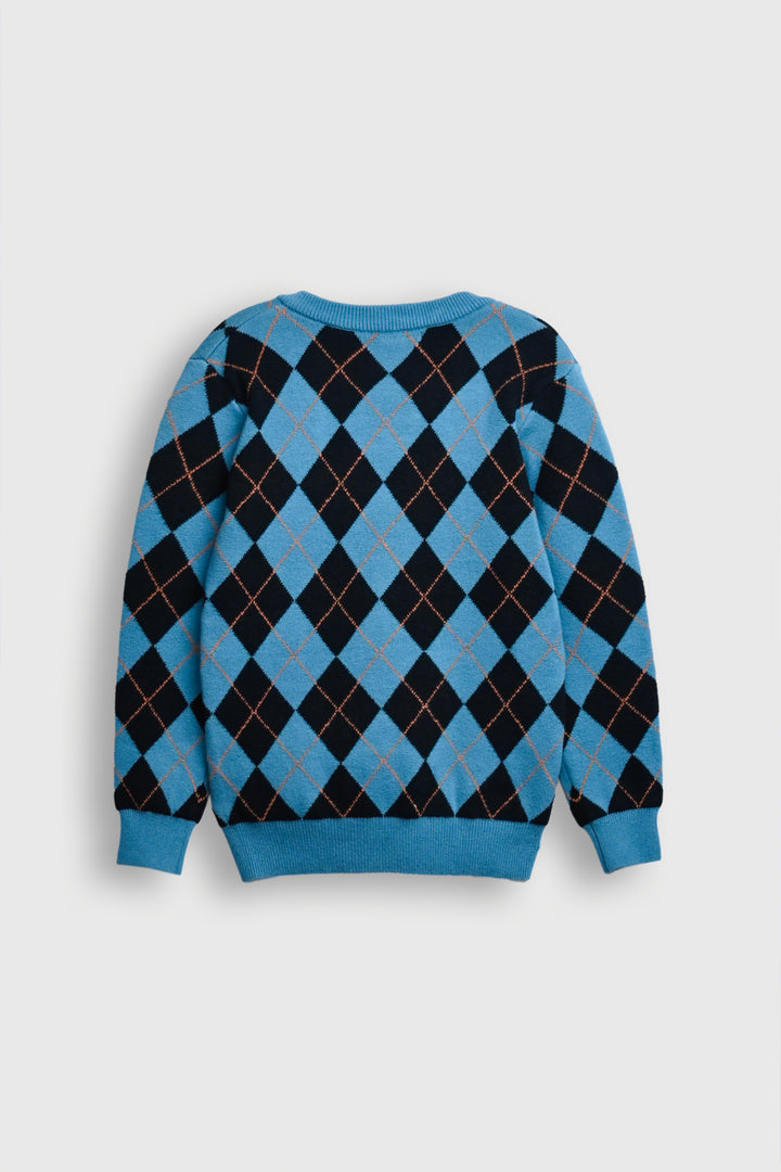 Blue Argyle Sweater Reality