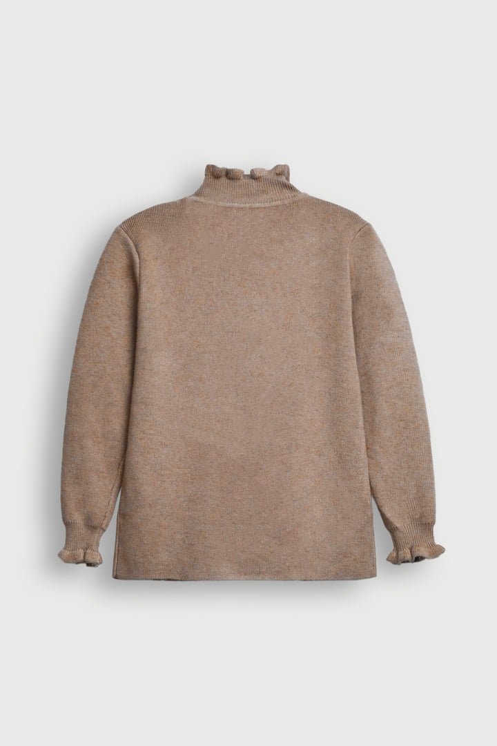Camel Mock-Neck Sweater Reality