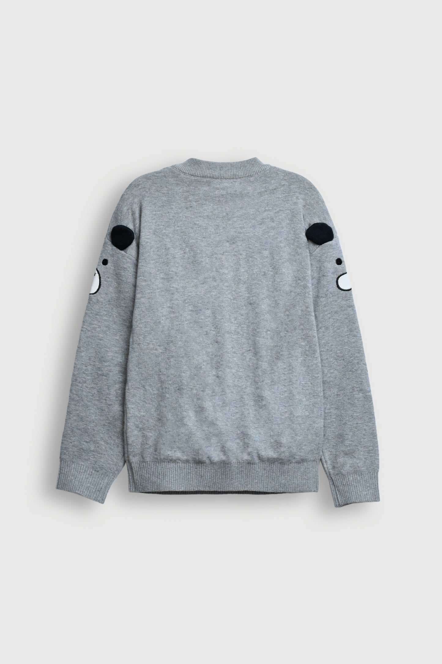 Gray Sweater with Bear Face Sleeves Reality