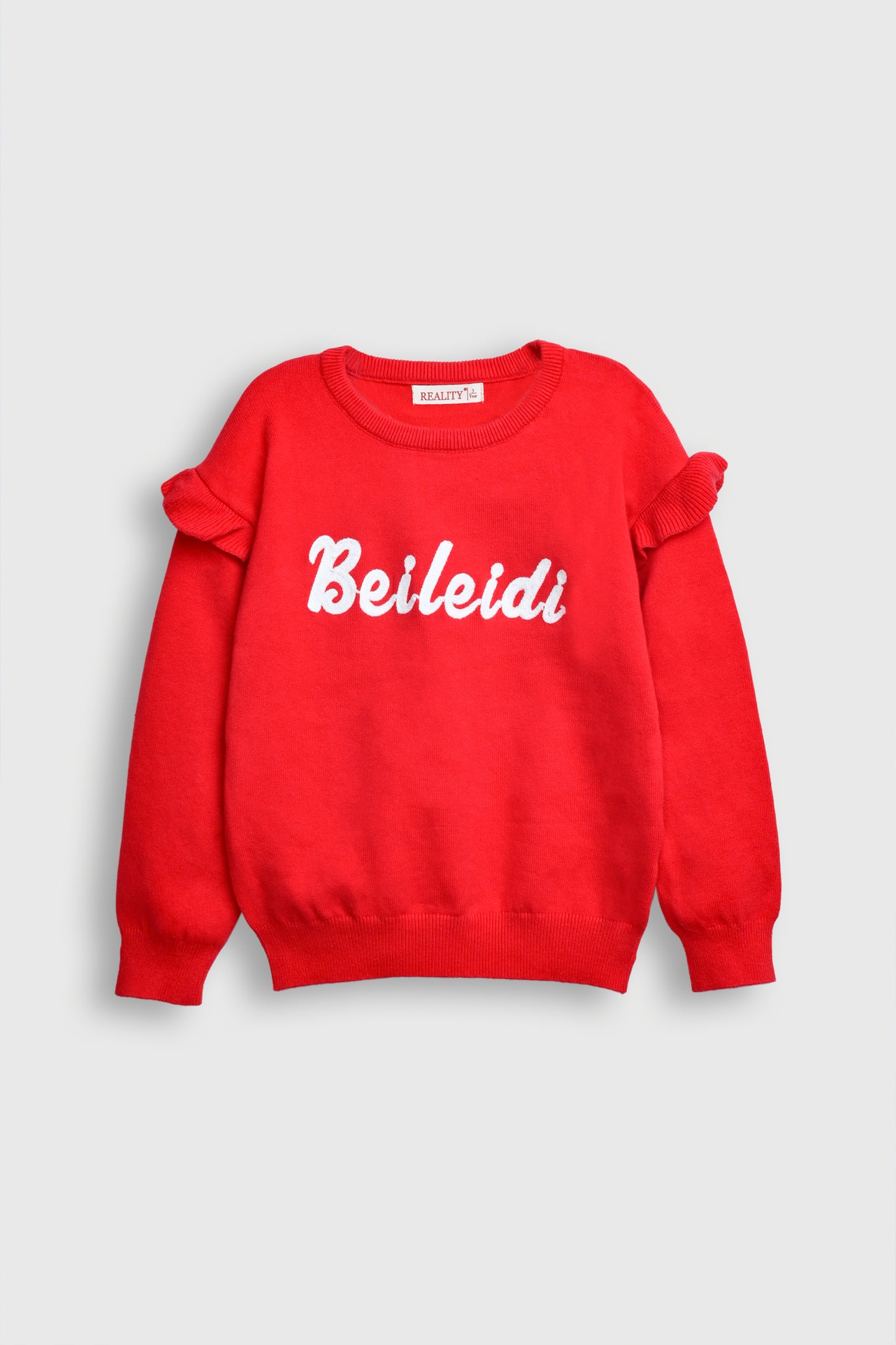 Red "Beileidi" Ruffle Sweater Reality