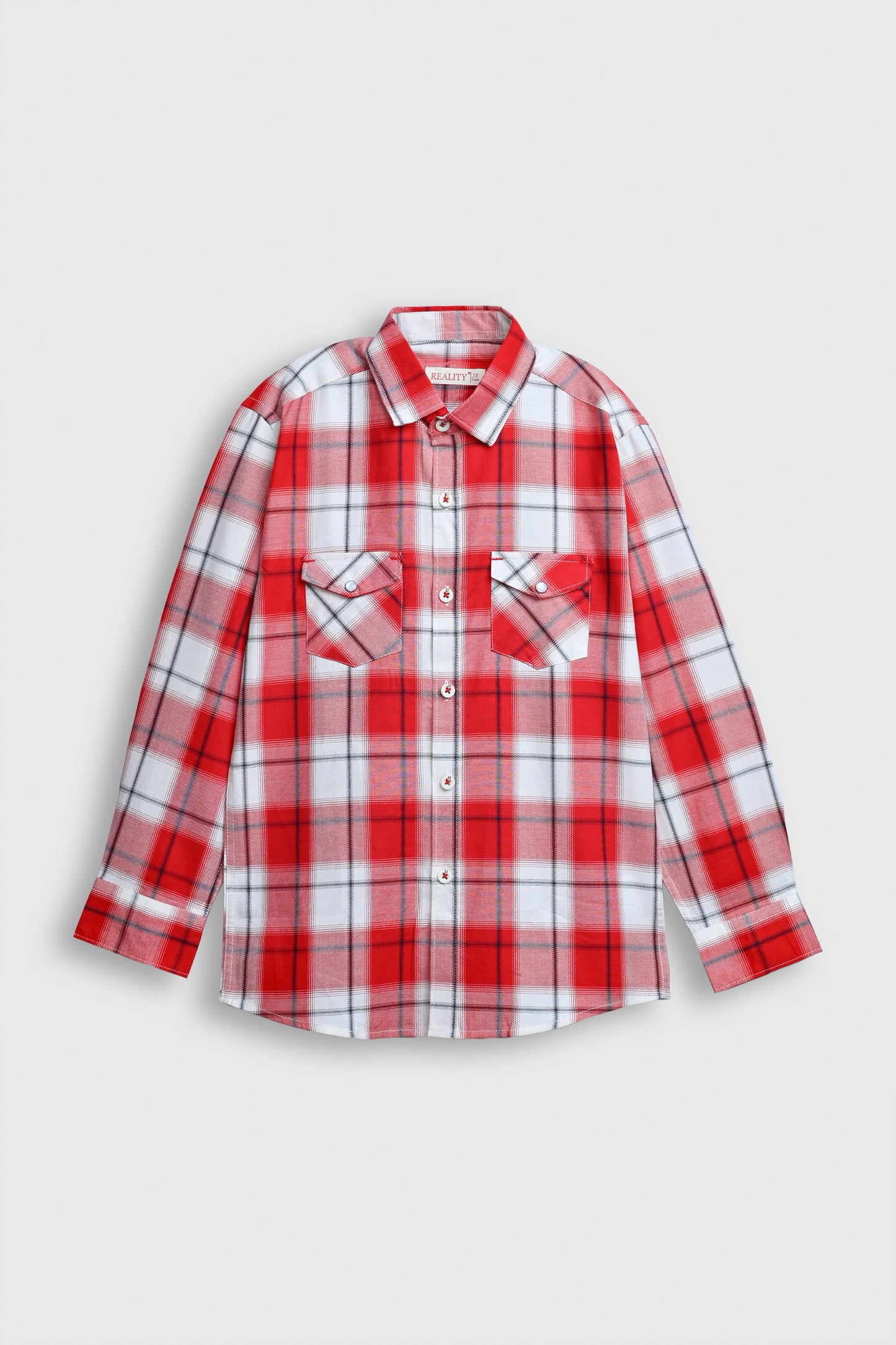 Red & White Brushed Plaid Flannel Shirt Reality