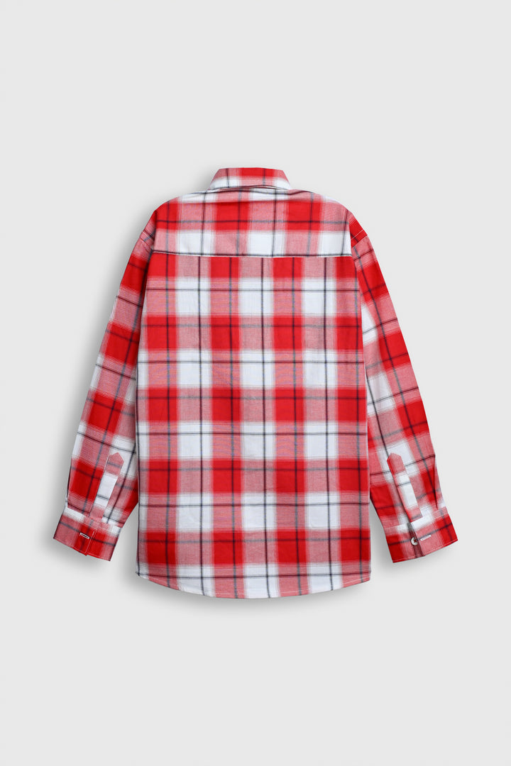 Red & White Brushed Plaid Flannel Shirt Reality
