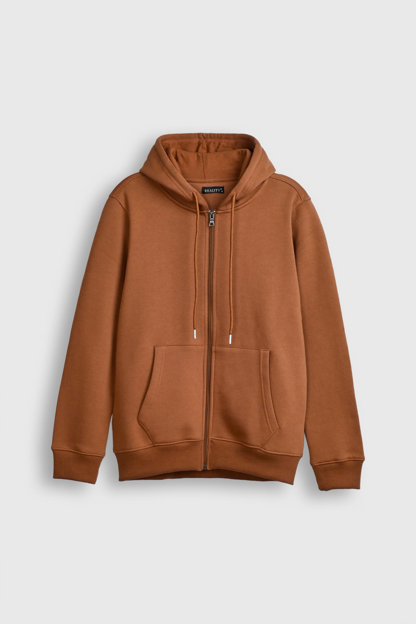Rust Zip-Up Fleece Hoodie Reality
