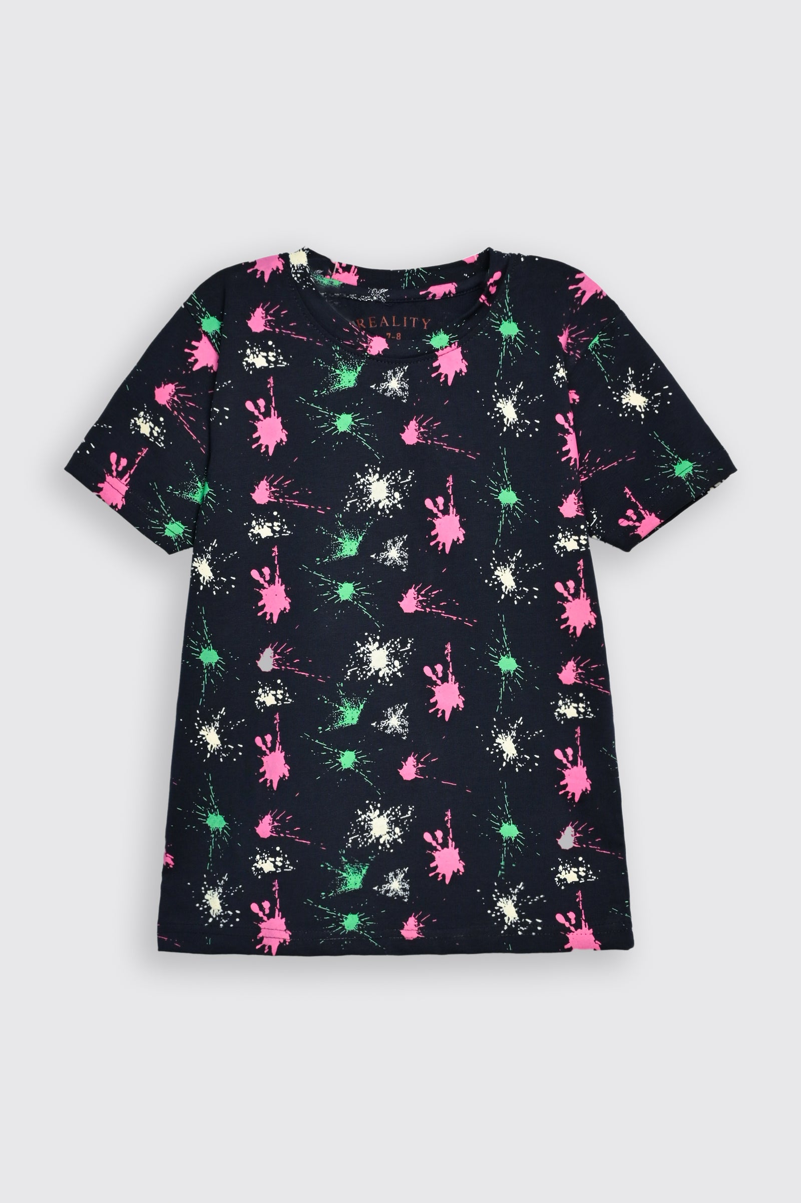 BLACK PRINTED T-SHIRT Reality