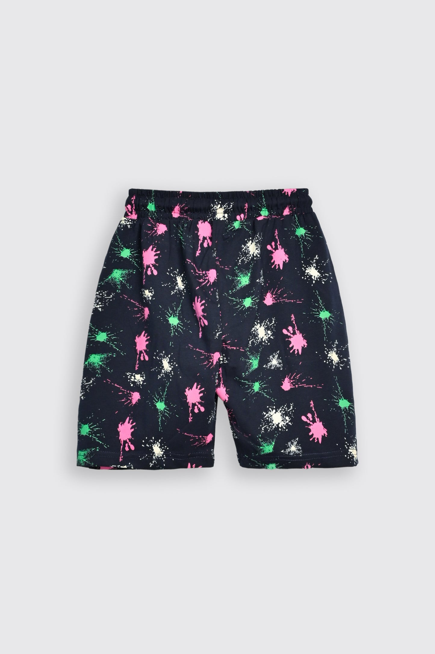 PRINTED BLACK SHORTS