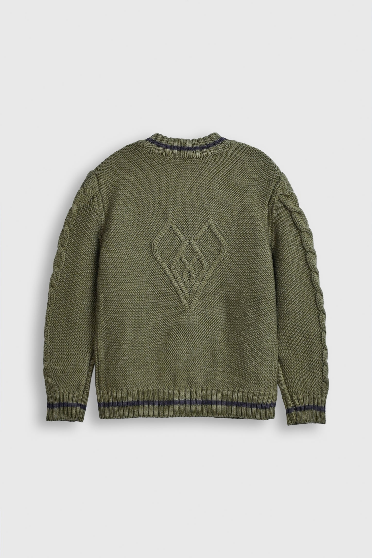 Olive Green Cable Knit Zip-Up Cardigan Reality