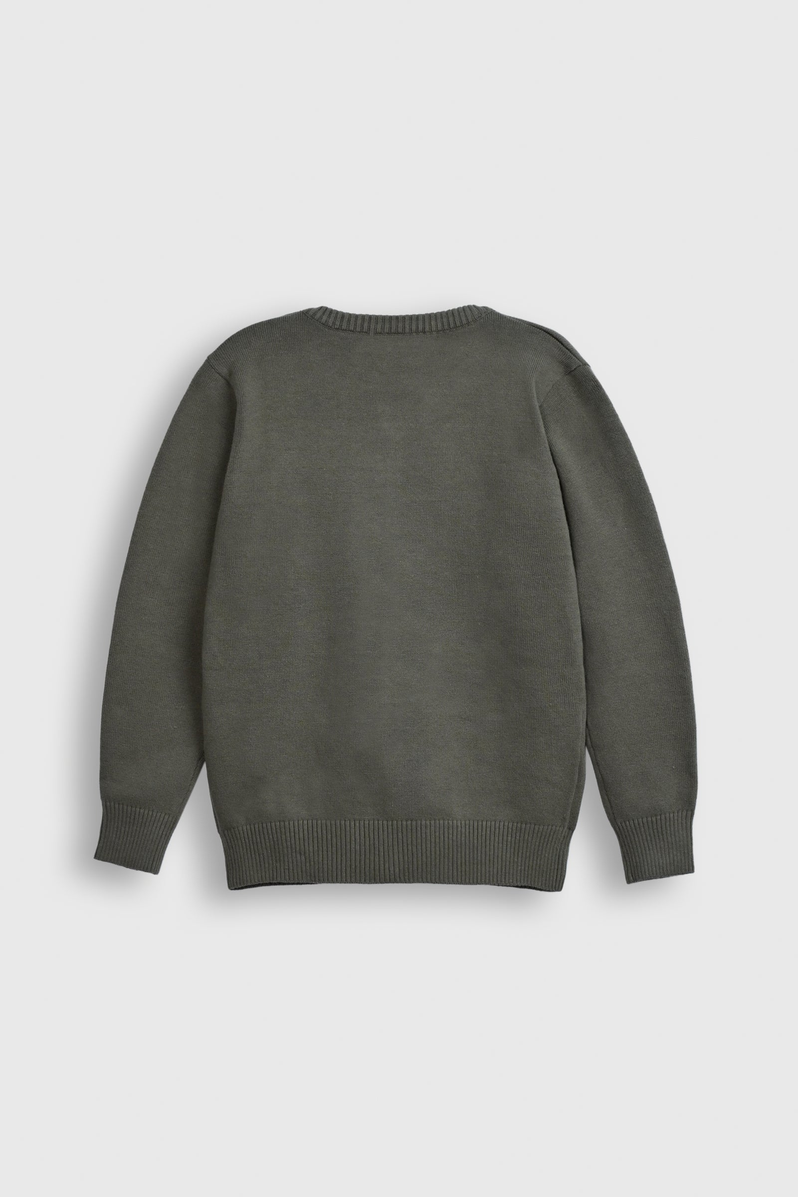 Olive Green Kids' Knit Cardigan with Fun Cartoon Dog Designs â€“ Button-Up Style Reality