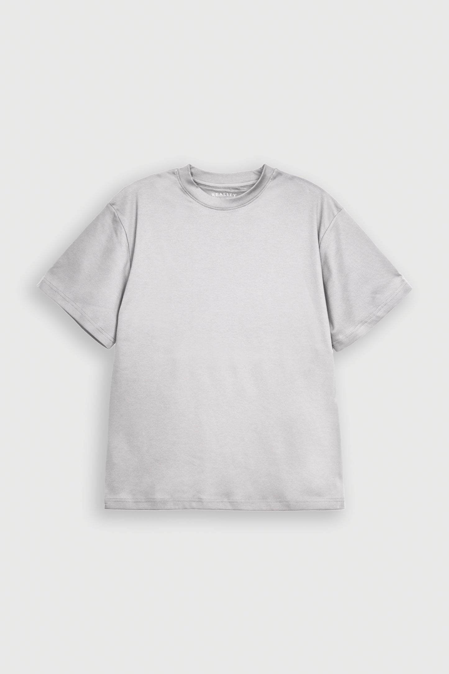 DOWN SHOULDER LIGHT GRAY T-SHIRT