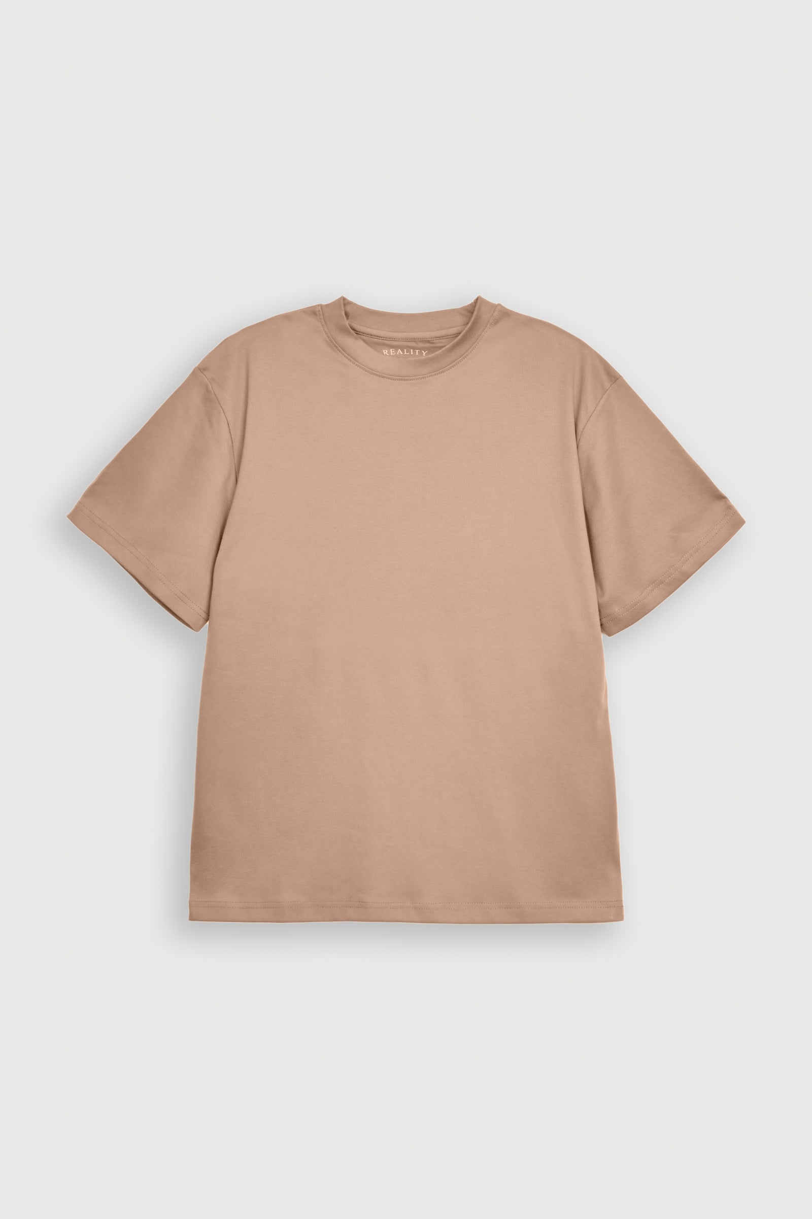 DOWN SHOULDER BROWN T-SHIRT