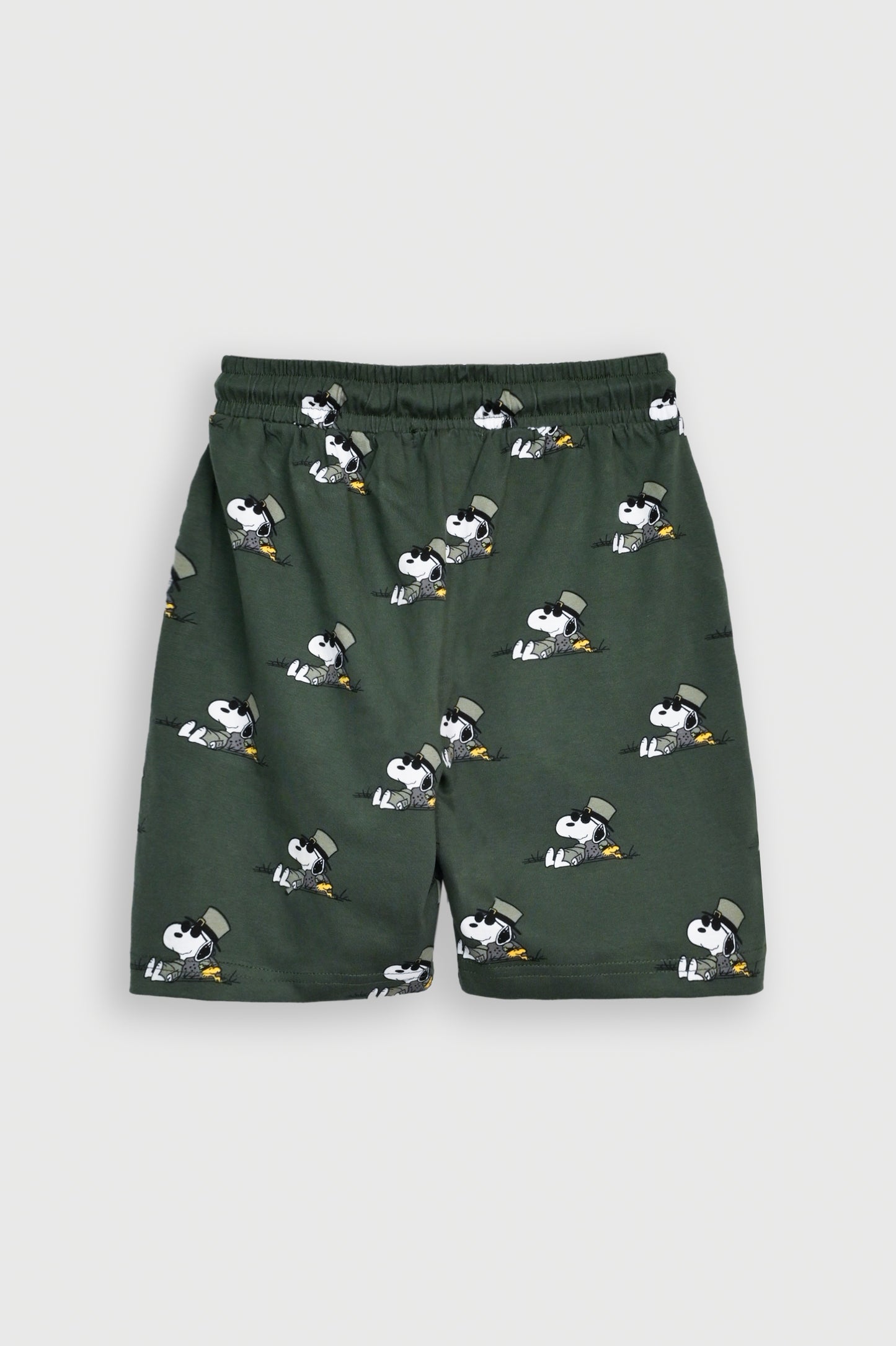 PRINTED ARMY GREEN SHORTS
