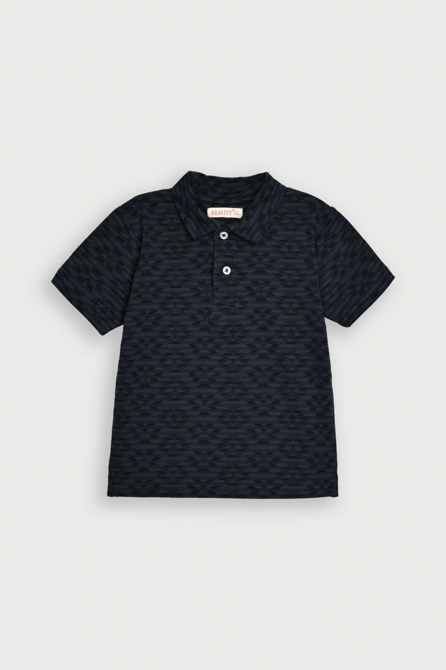 BOY PRINTED CHARCOAL POLO