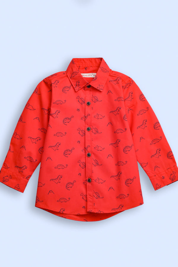 BOYS RED CASUAL SHIRT REALITY