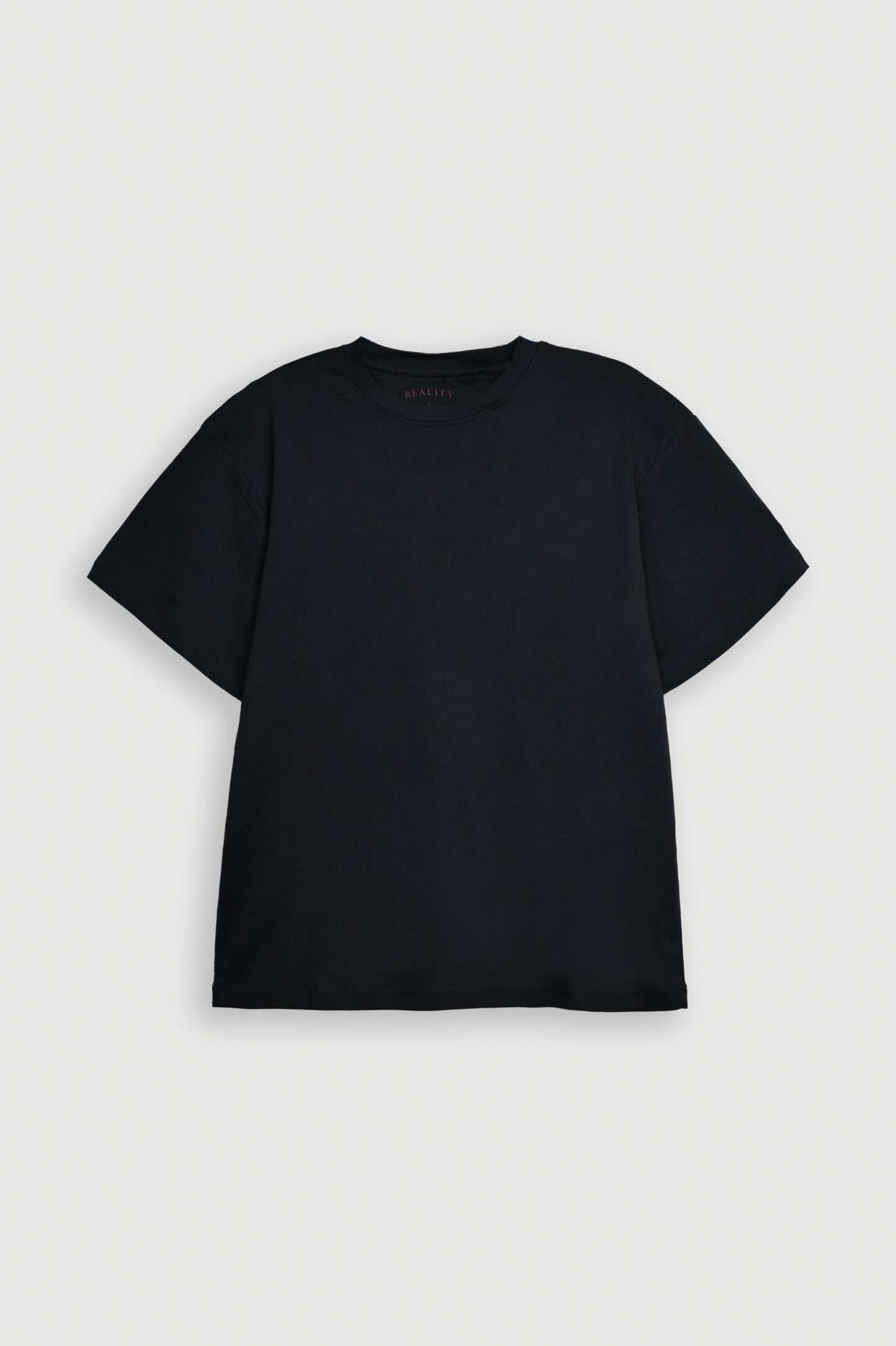 DOWN SHOULDER BLACK T-SHIRT