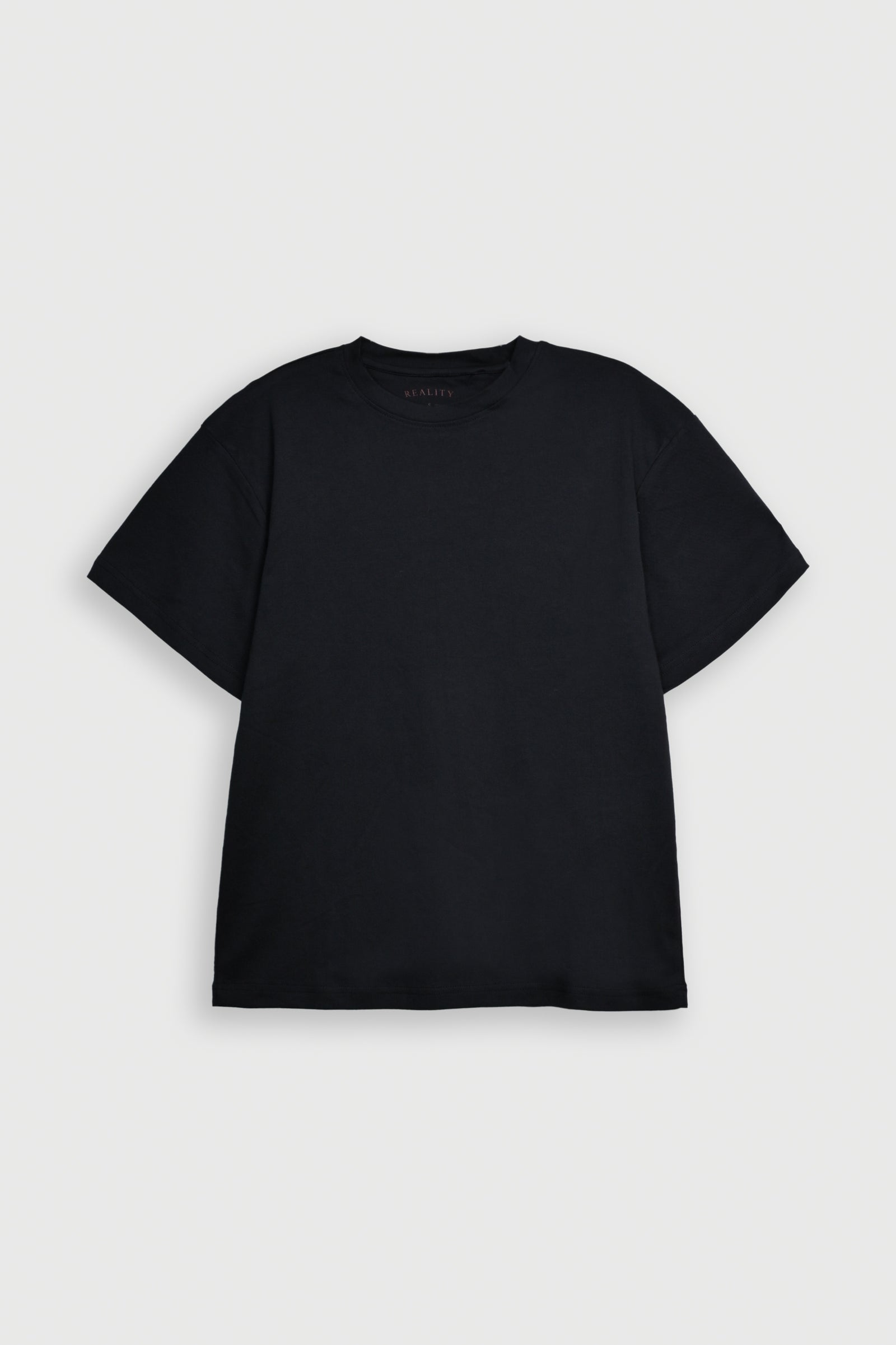 DOWN SHOULDER BLACK T-SHIRT Reality