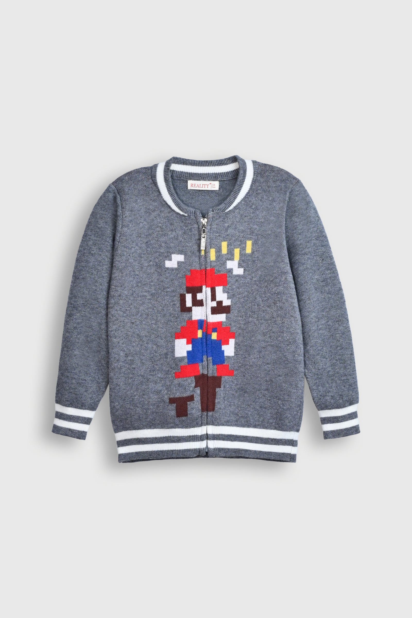 Pixel Hero Zip-Up Cardigan for Kids Reality