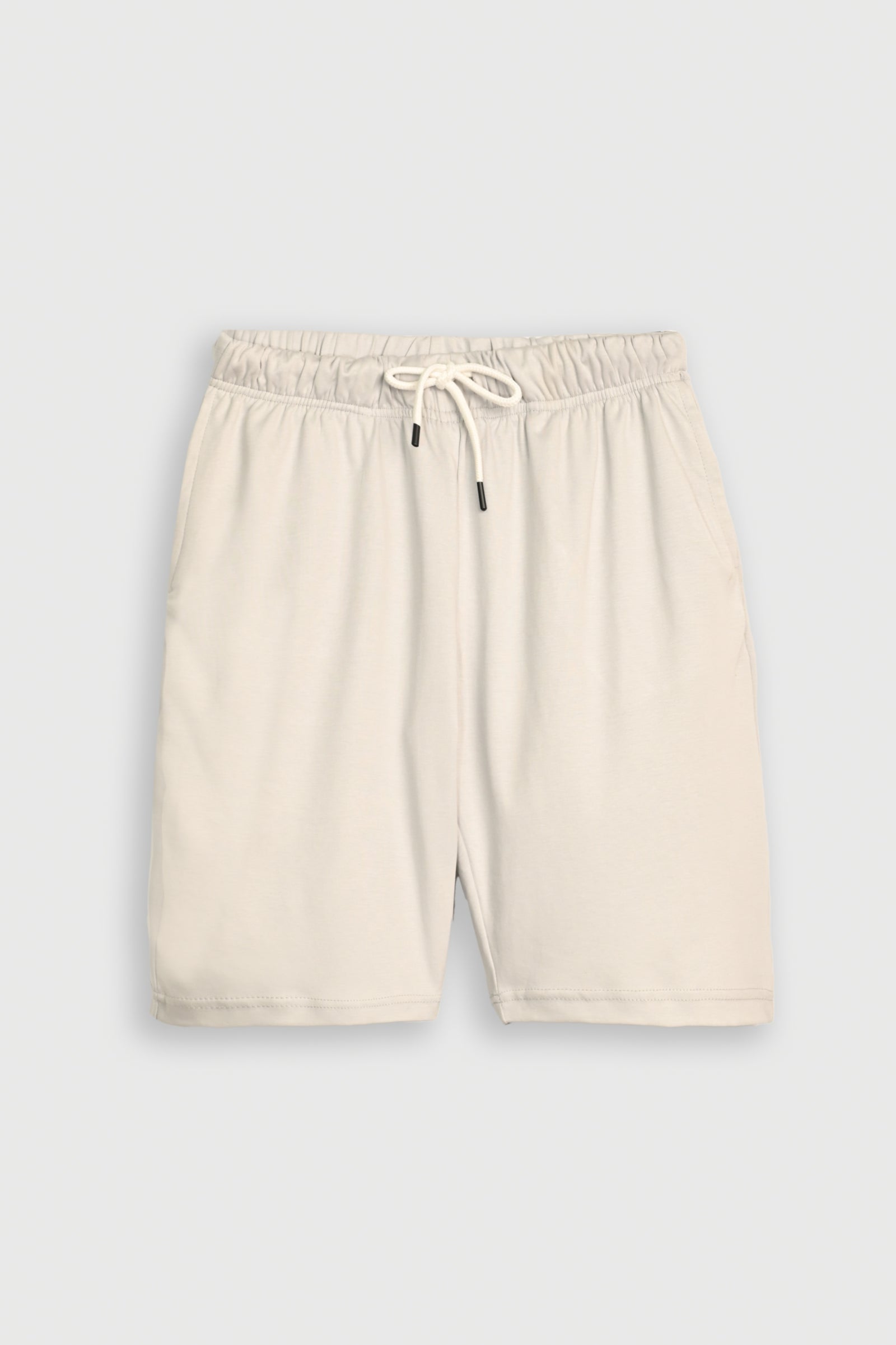 SOLID COTTON CREAM SHORTS Reality