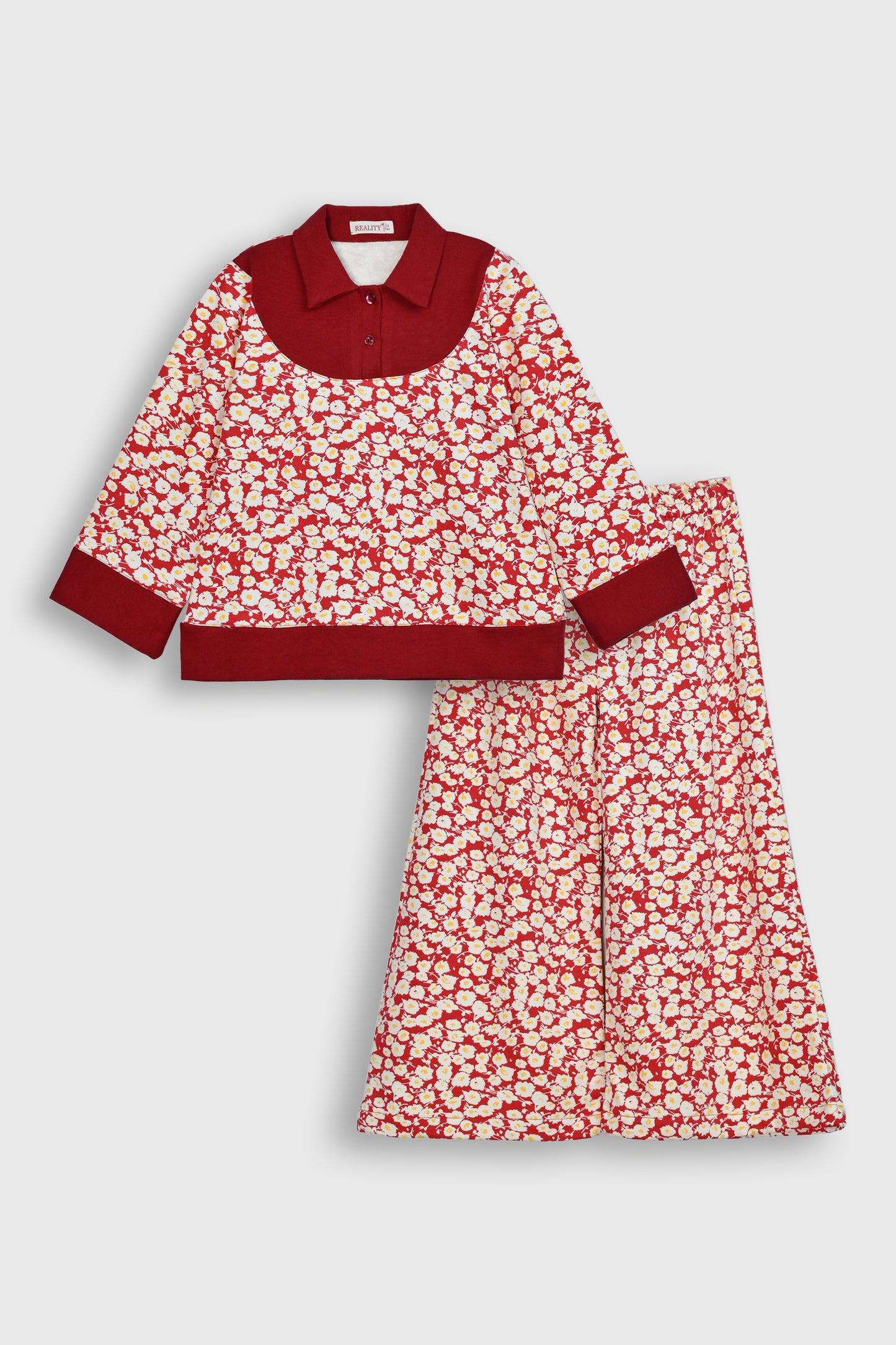 Red Floral Print Co-Ords for Kids Reality