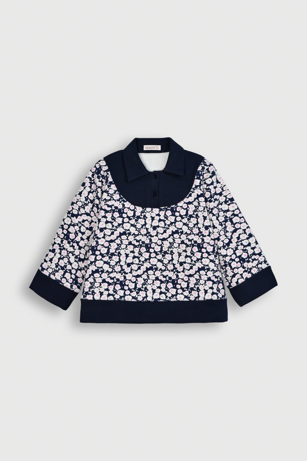 Kids' Floral Print Co-Ords with Navy Collar Reality