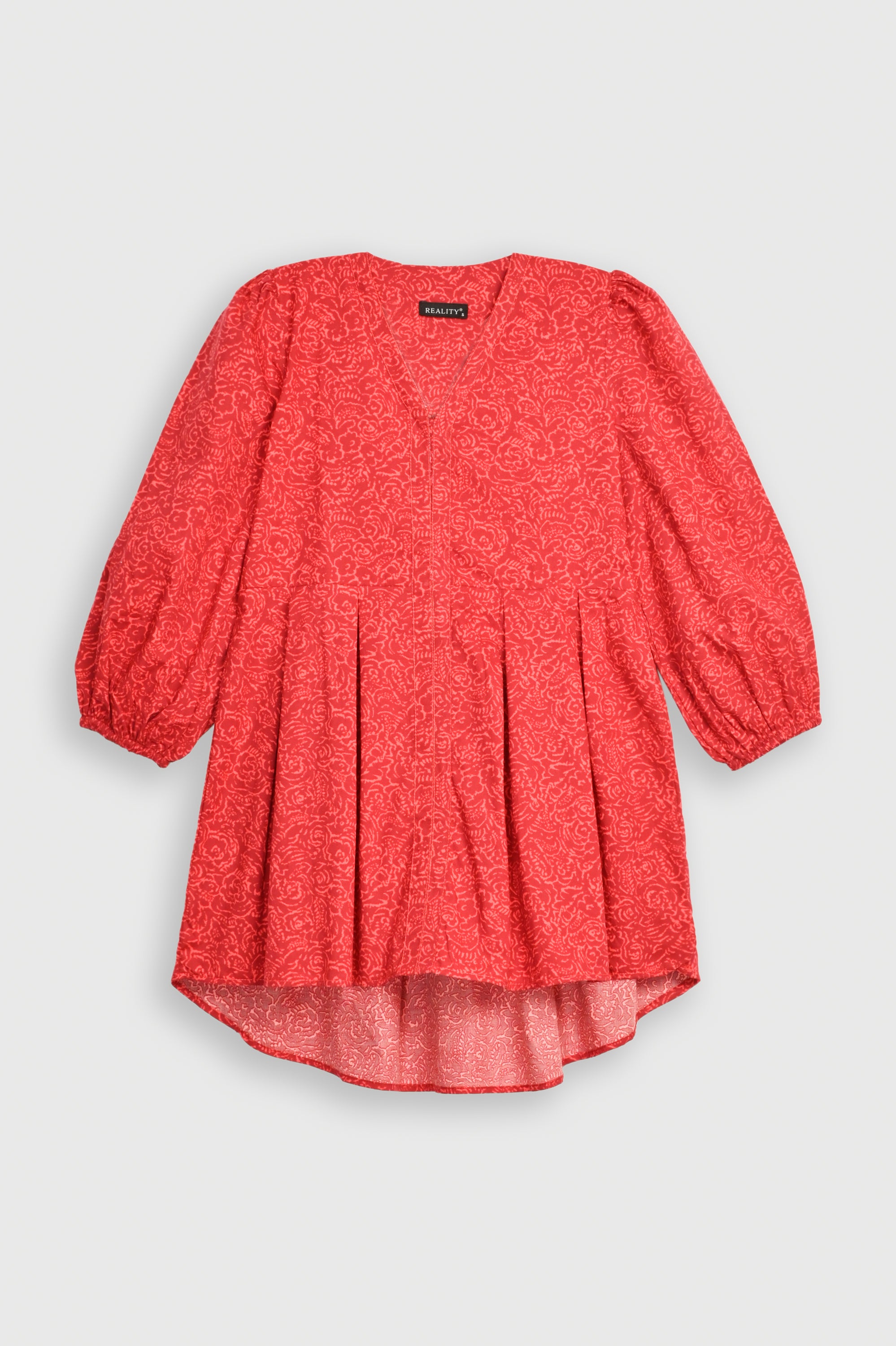 FLORAL PRINTED RED SUIT Reality