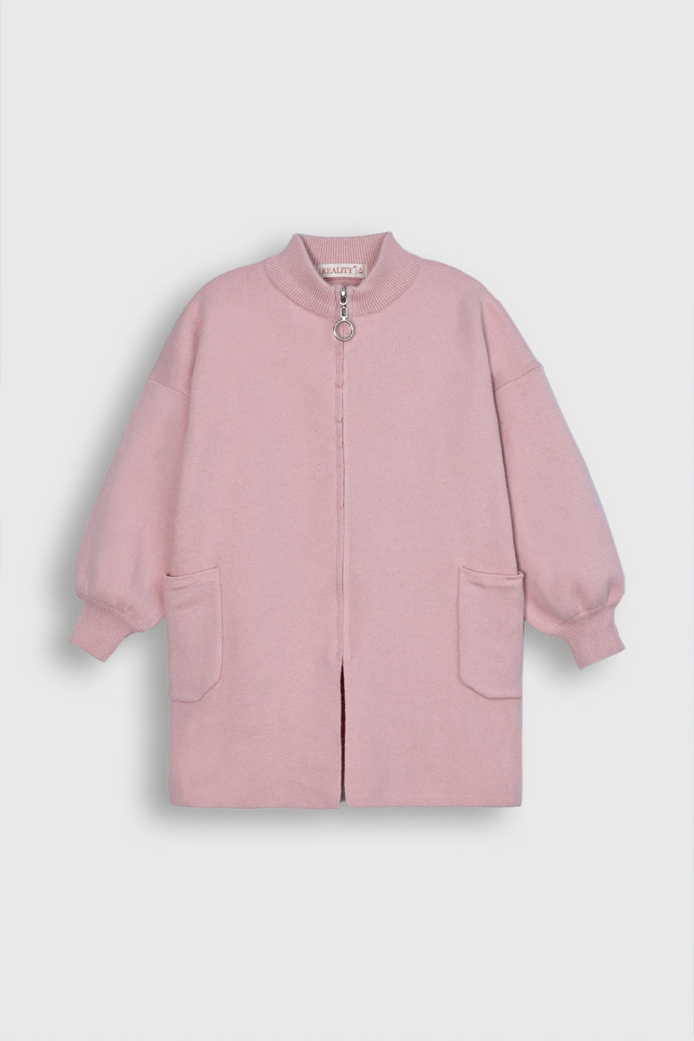 Pink Full-Zip Sweater for Girls Reality