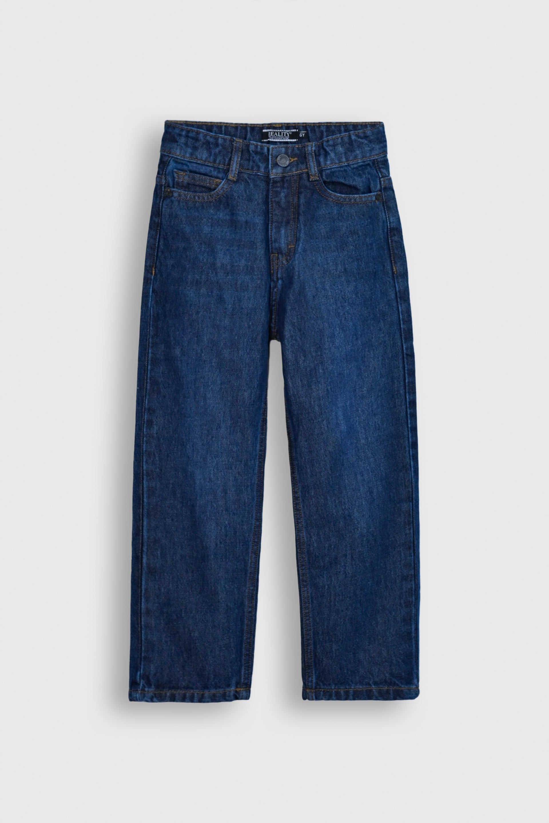 Dark Blue Straight-Leg Denim Jeans Reality