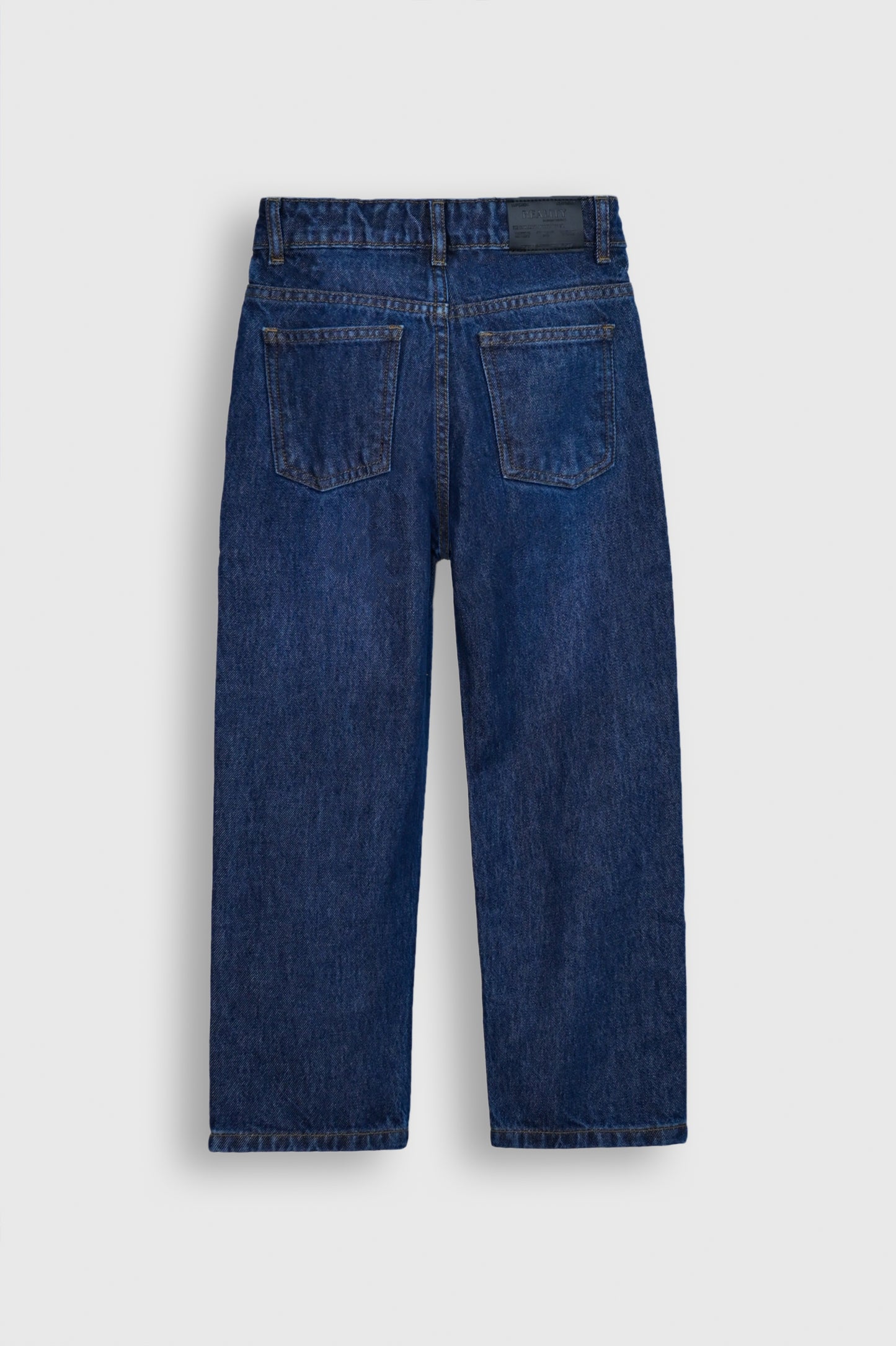 Dark Blue Straight-Leg Denim Jeans Reality