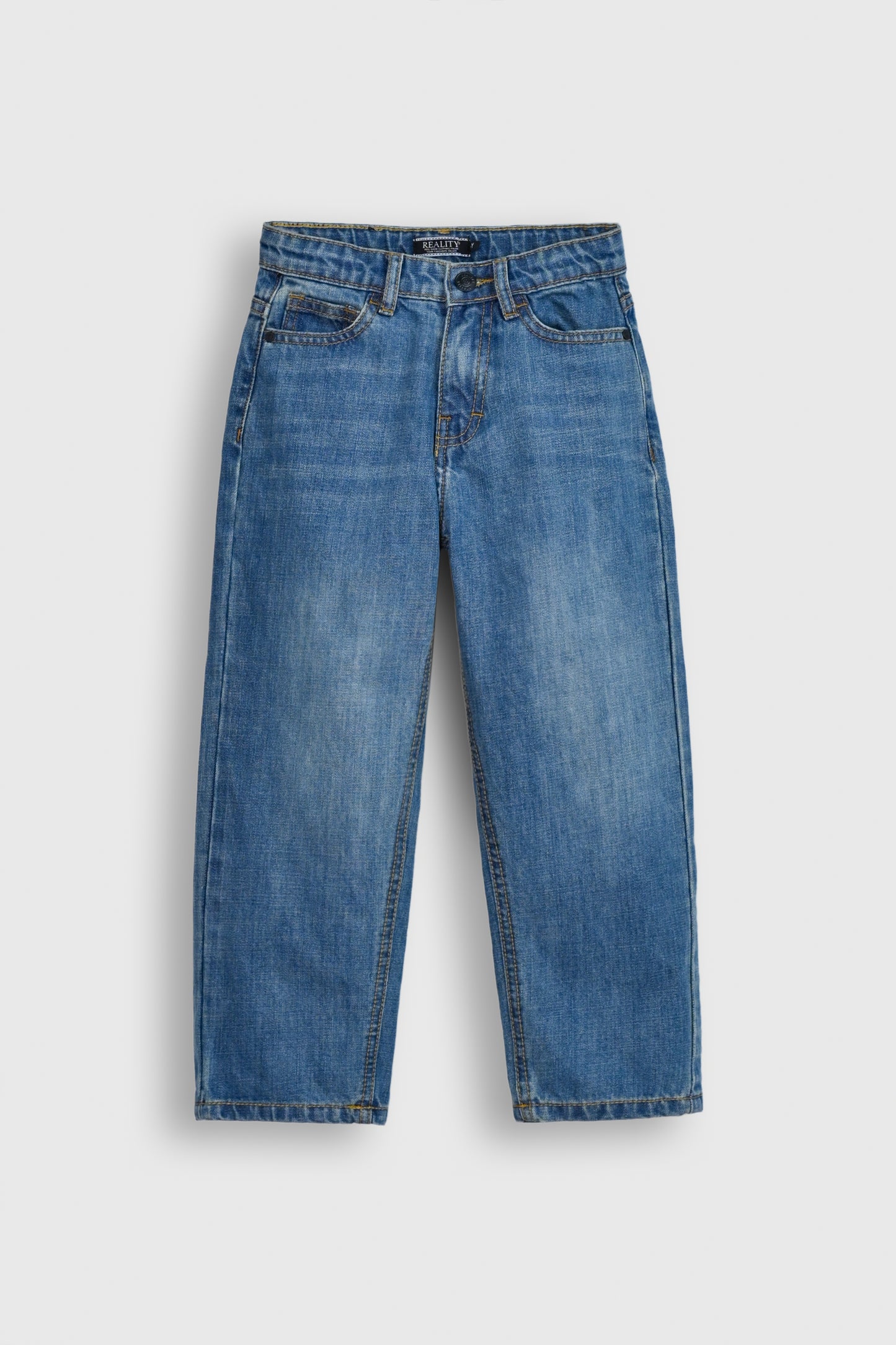 Blue Washed Wide-Leg Jeans for Boys Reality