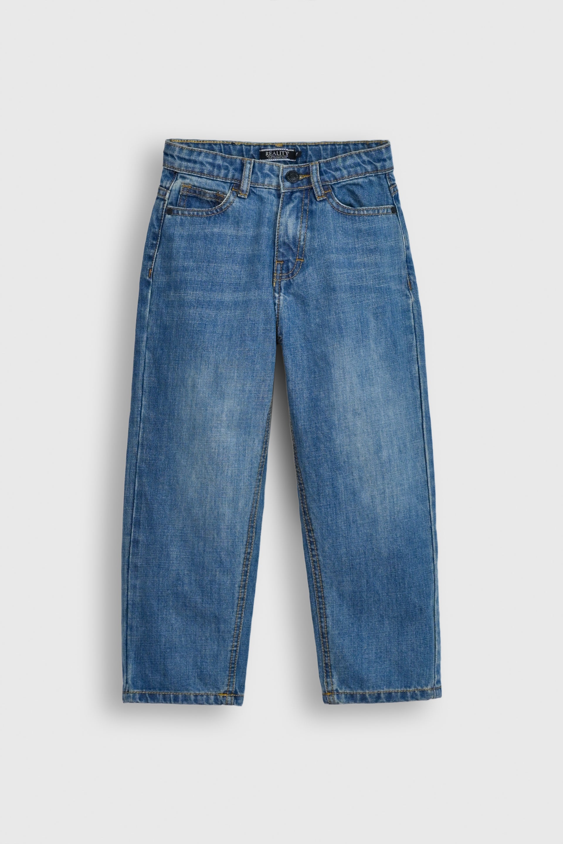 Blue Washed Wide-Leg Jeans for Boys Reality