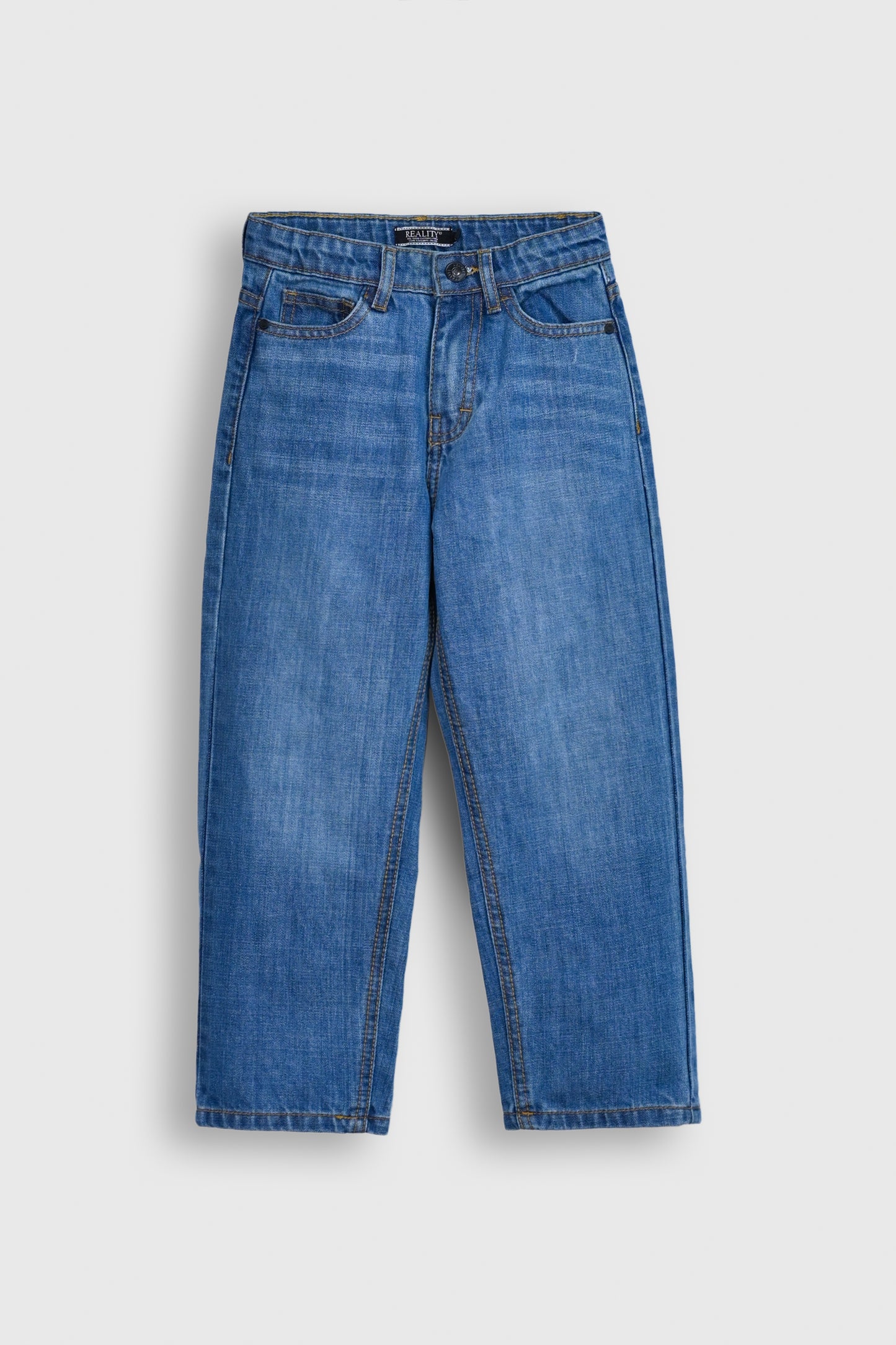 Classic Blue Straight-Fit Denim Jeans Reality