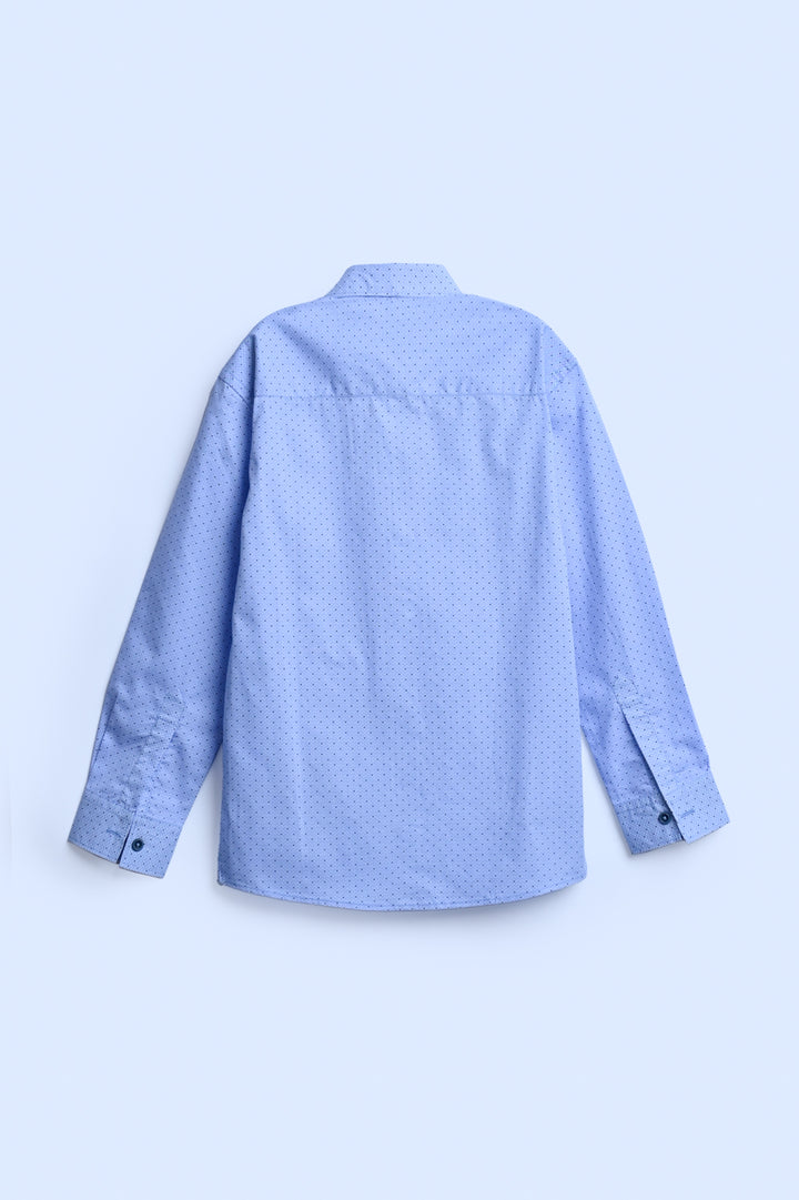 BOYS BLUE PRINTED CASUAL SHIRT Reality