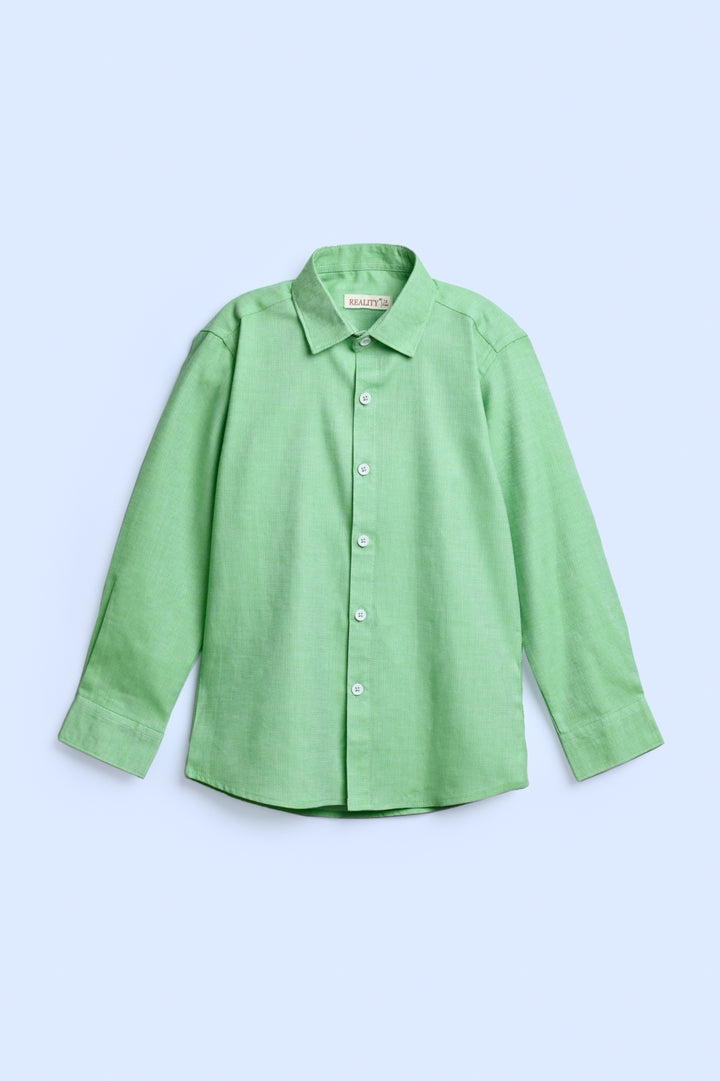 Boys CASUAL GREEN SHIRT Reality