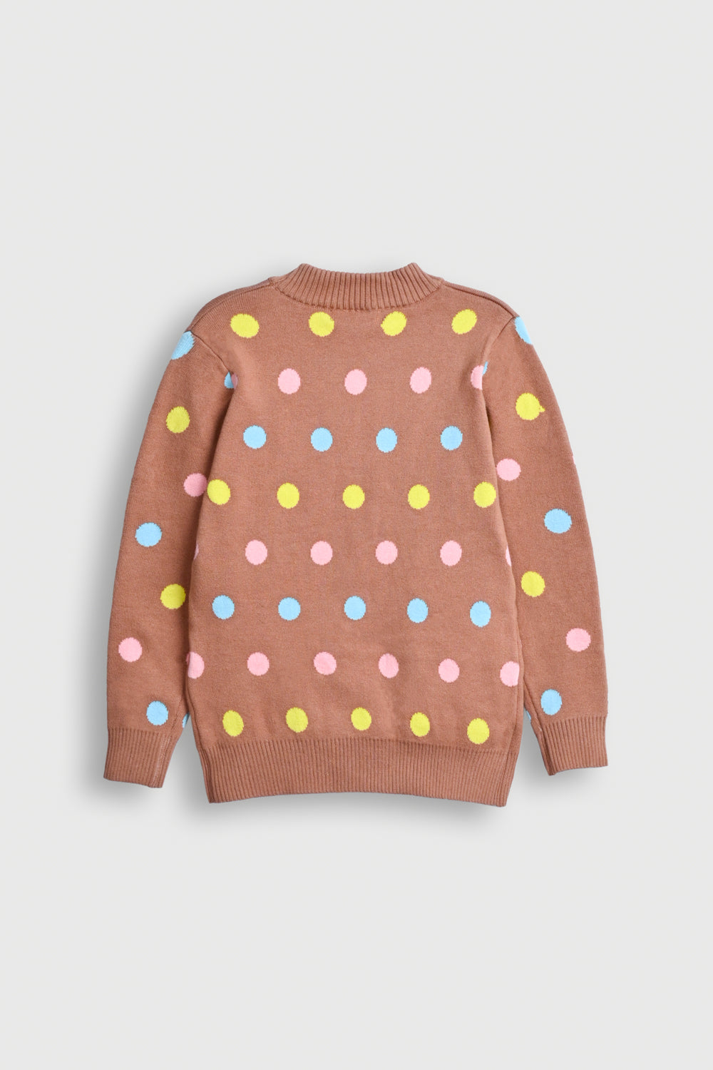 Kids' Brown Sweater with Polka Dots and Rabbits Reality