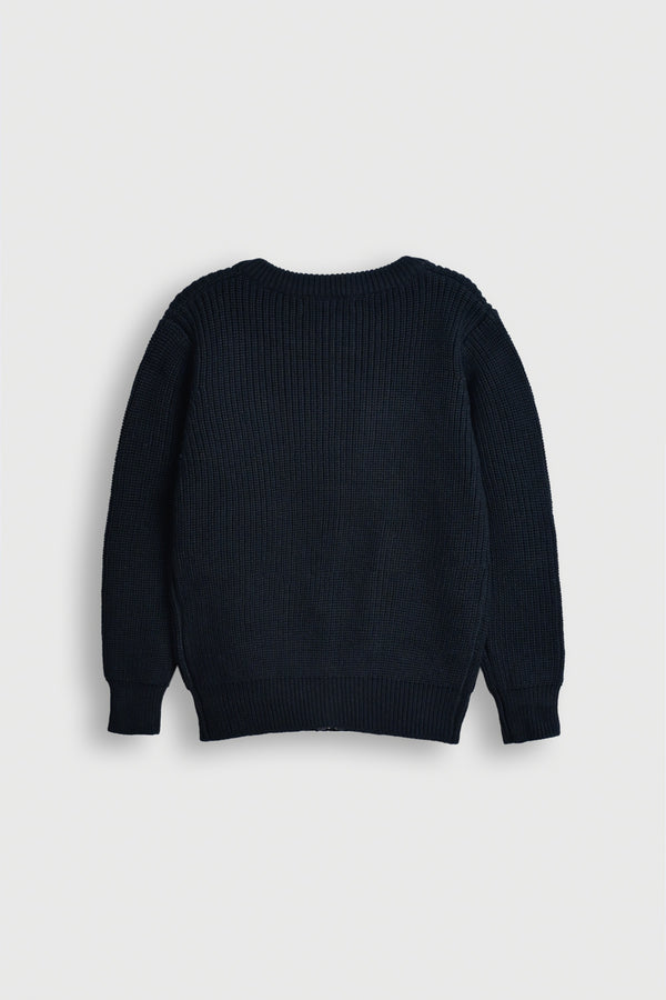 Navy Blue Cardigan with Mickey Mouse Patch Reality