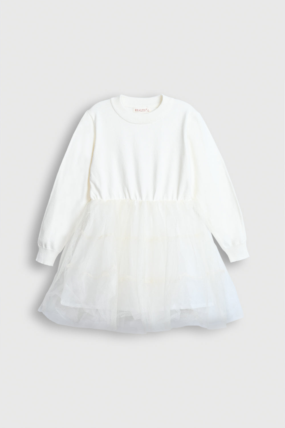 Off-White Knitted Dress with Tutu Skirt Reality