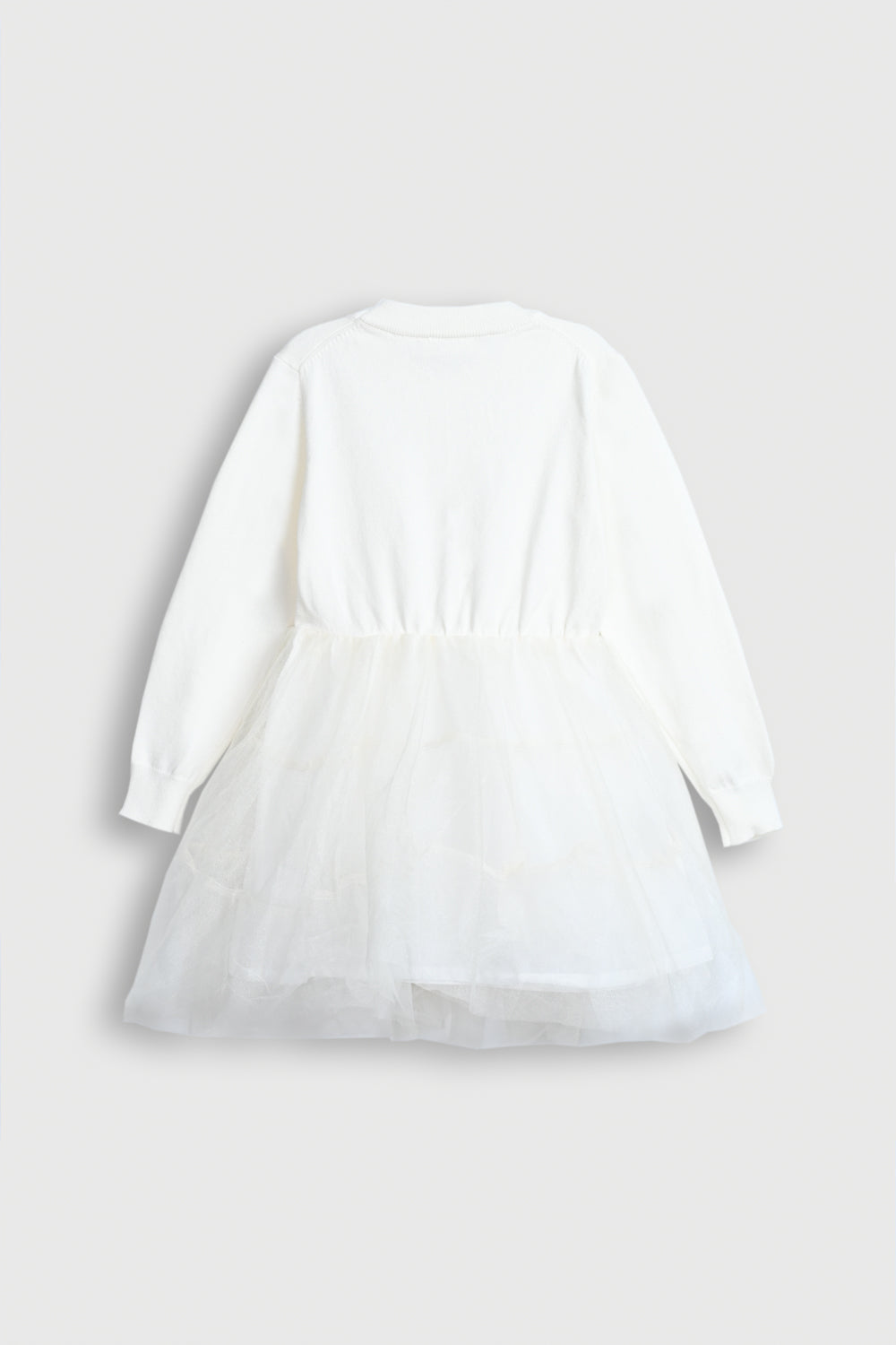 Off-White Knitted Dress with Tutu Skirt Reality