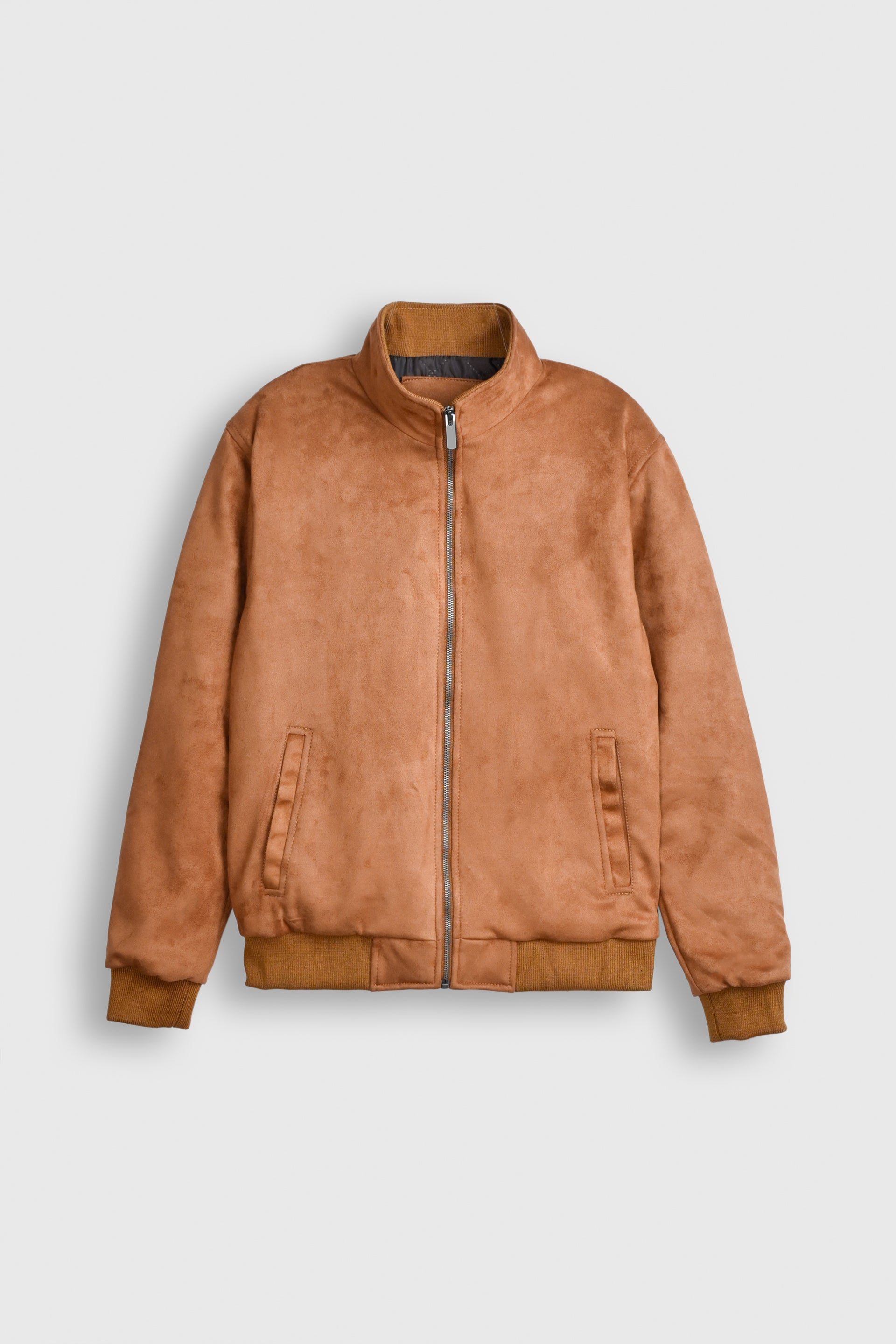 Earthbound Mocha Suede Bomber Jacket Reality