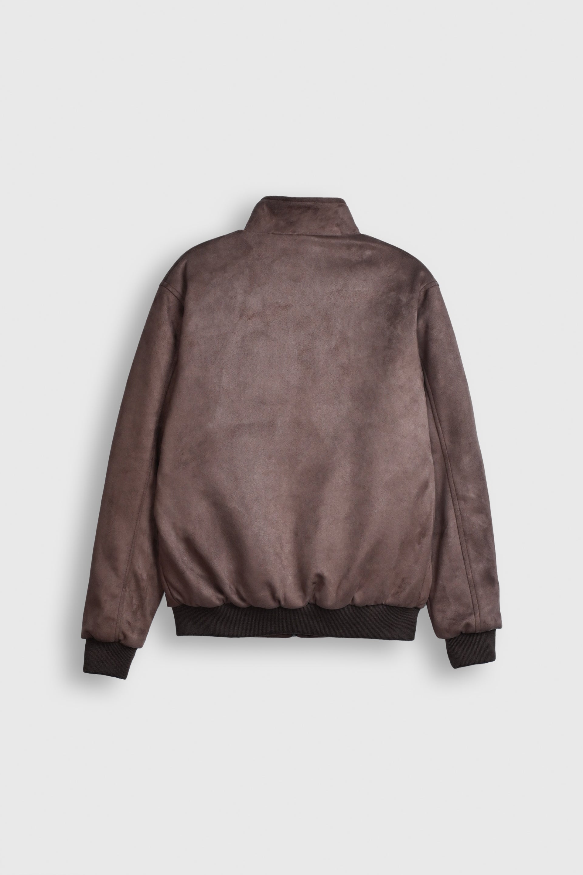 Mocha Dust Suede Bomber Jacket Reality
