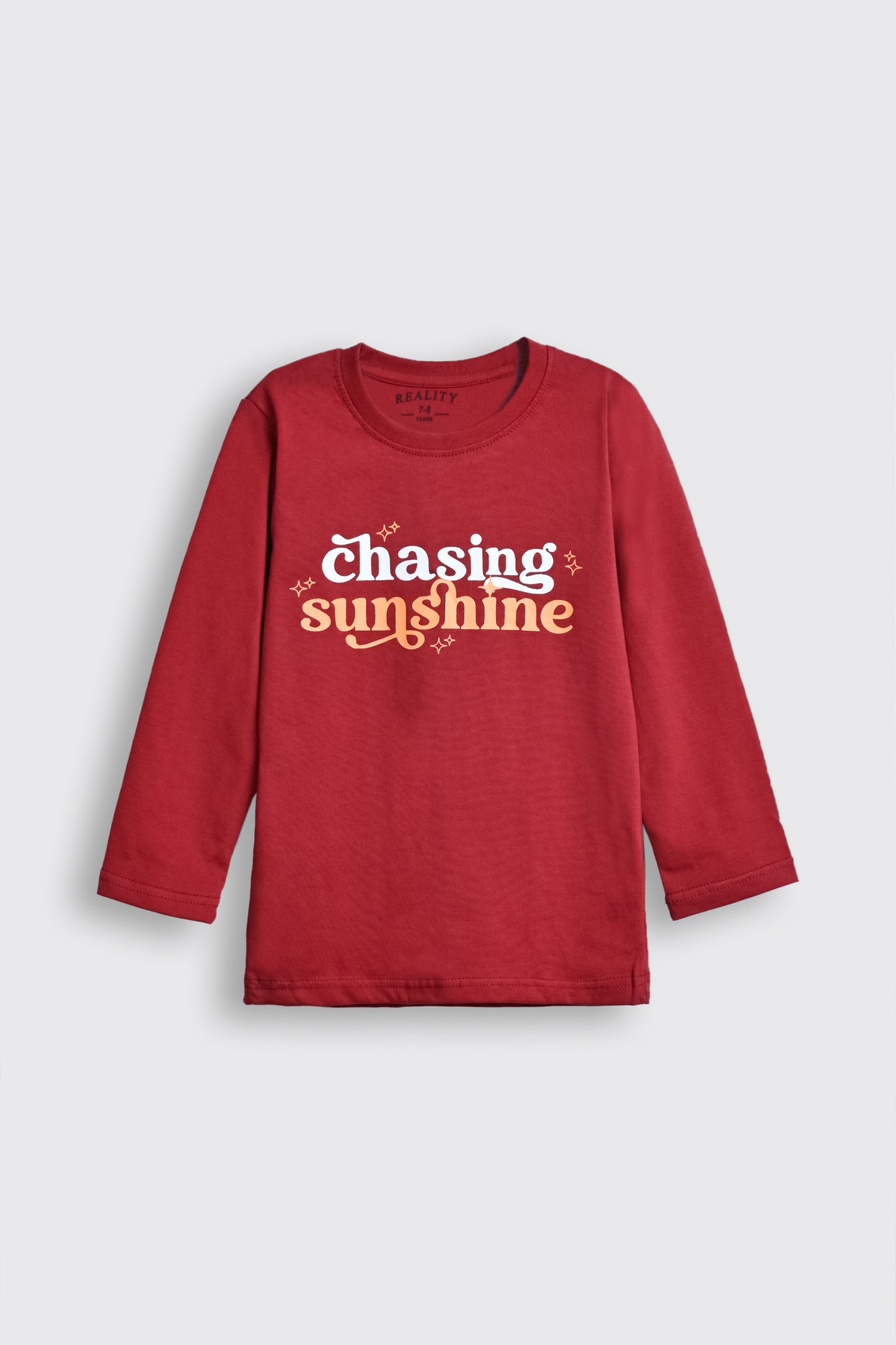 Chasing Sunshine Red Long Sleeve Tee for Girls Reality