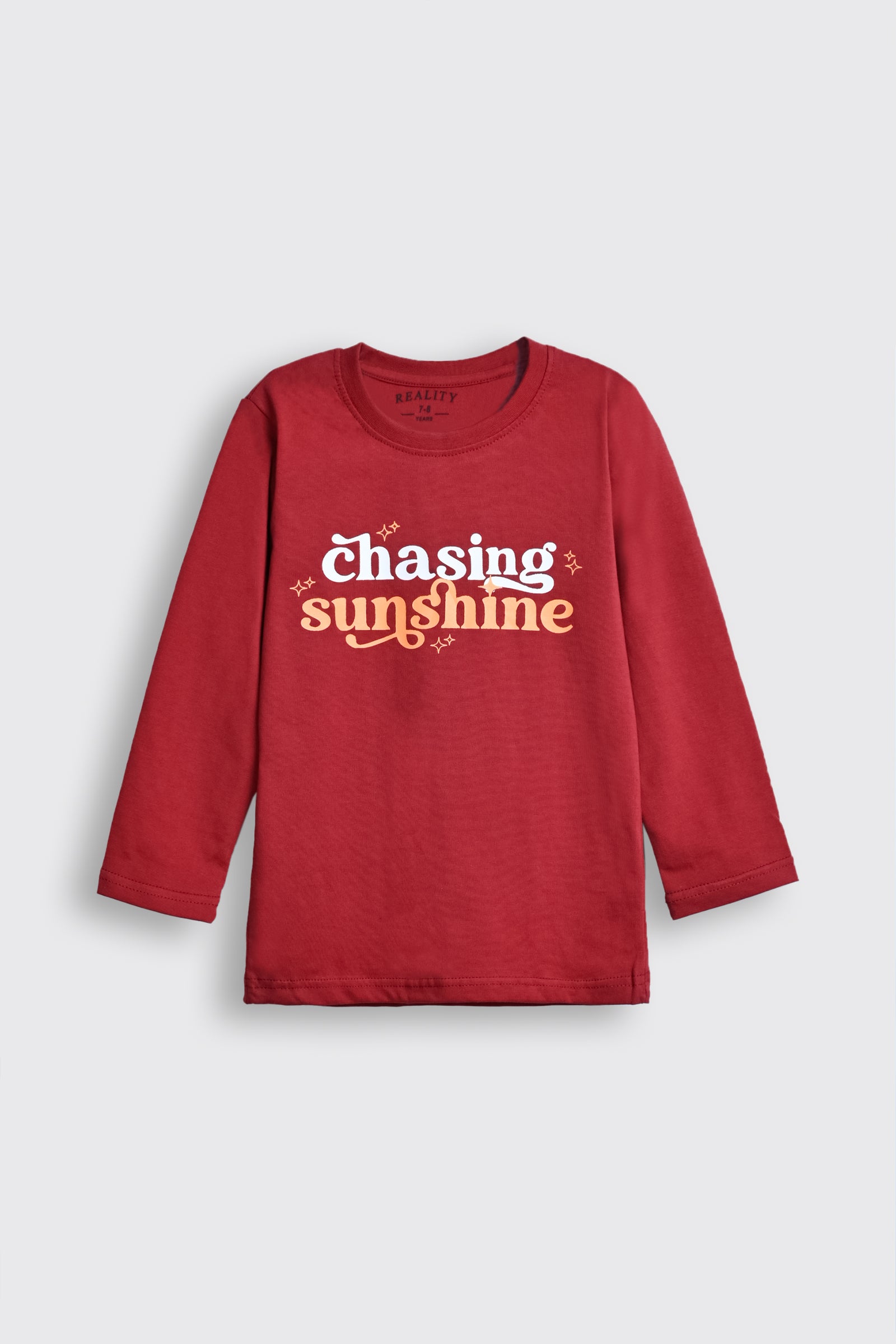 Chasing Sunshine Red Long Sleeve Tee for Girls Reality
