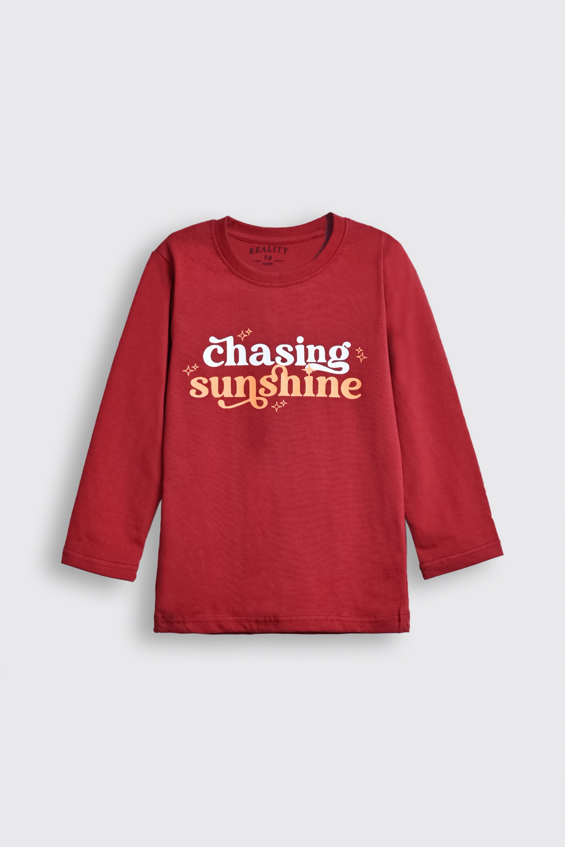 Chasing Sunshine Red Long Sleeve Tee for Girls Reality