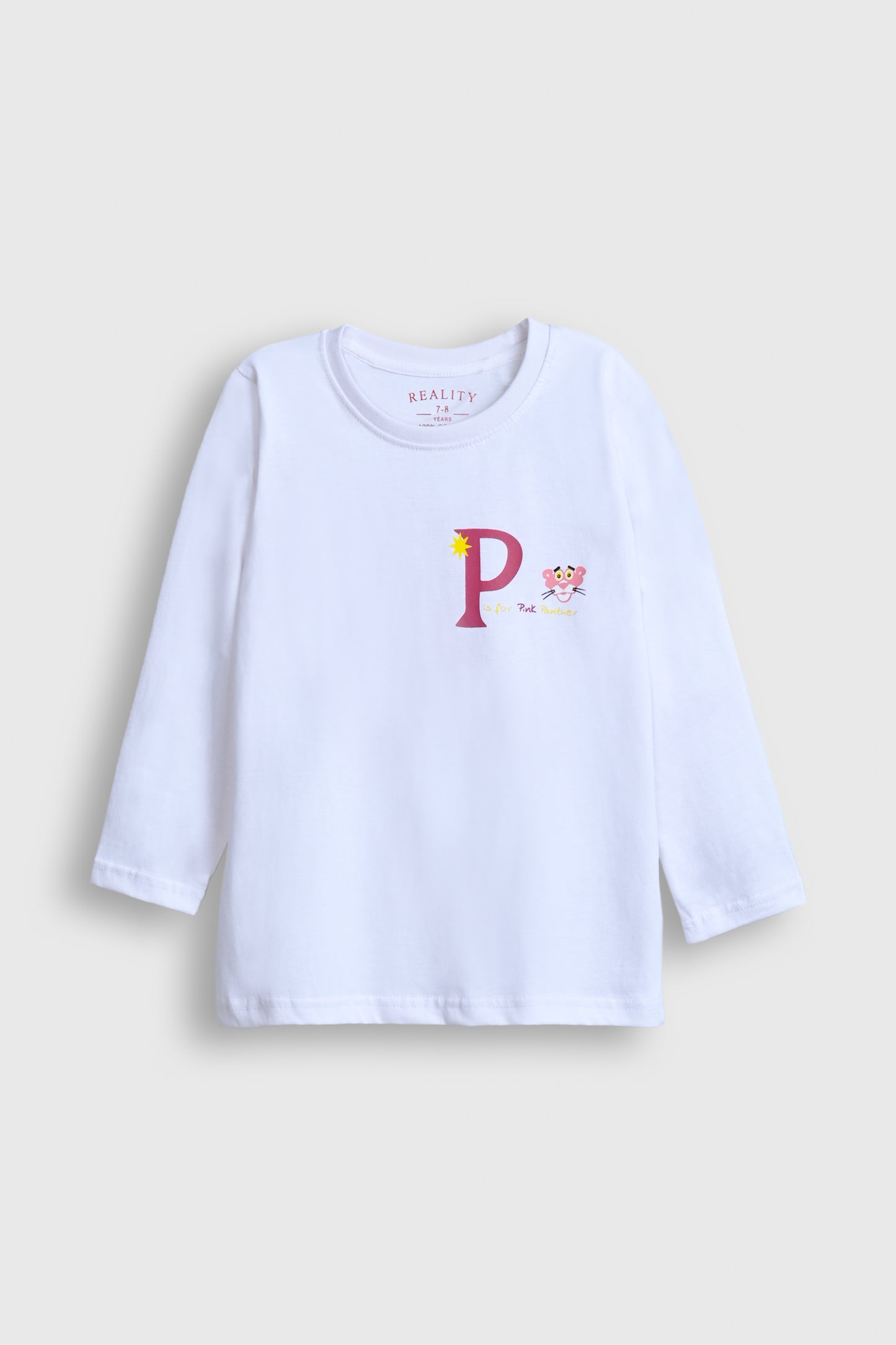 Wight Panther and Letter P Long-Sleeve Shirt Reality