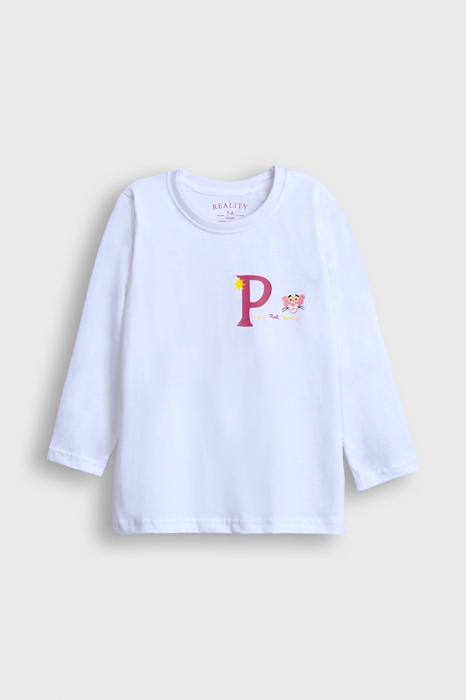 Wight Panther and Letter P Long-Sleeve Shirt Reality