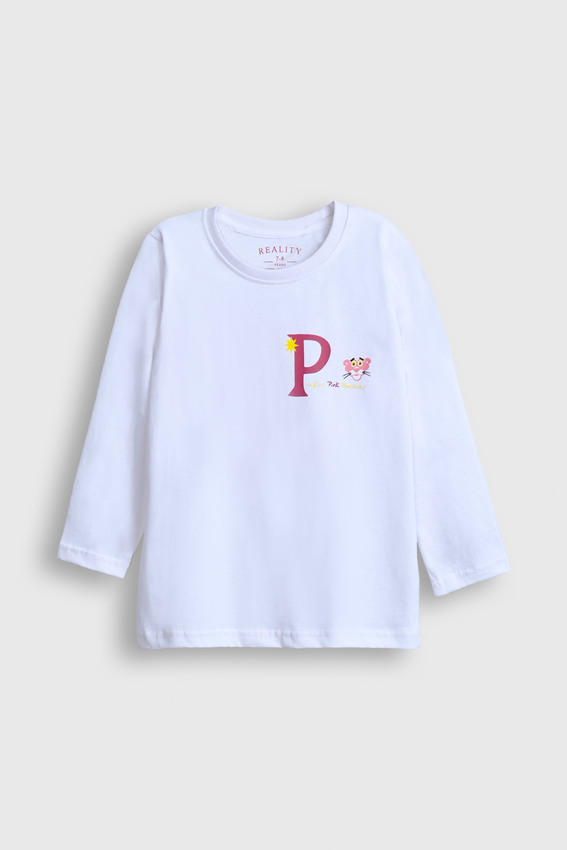 Wight Panther and Letter P Long-Sleeve Shirt Reality
