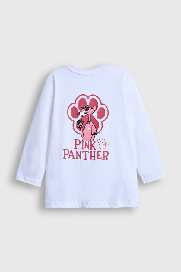 Wight Panther and Letter P Long-Sleeve Shirt Reality