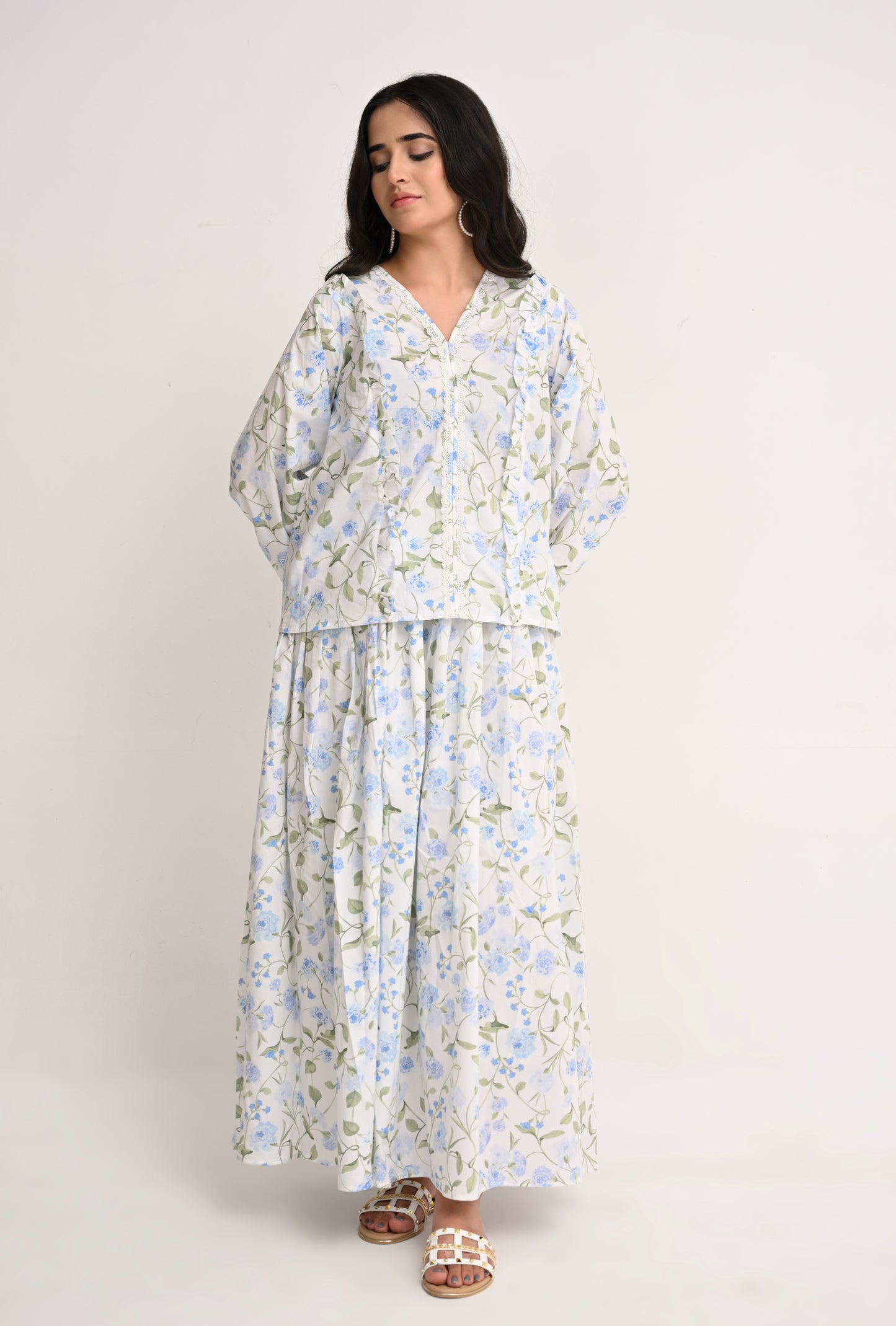 Morning Mist: Soft Blue Floral Co-ord Set by Reality Reality