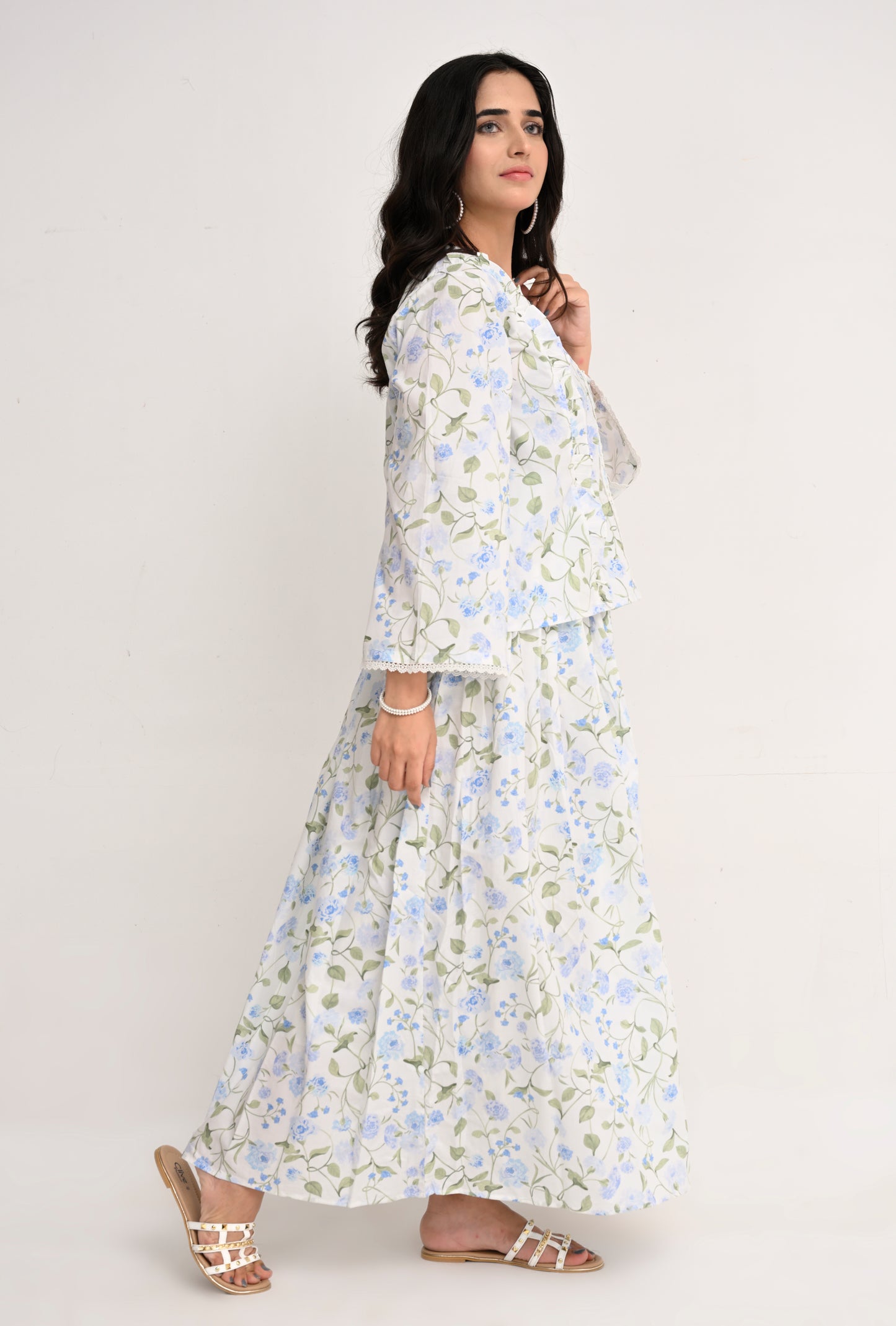 Morning Mist: Soft Blue Floral Co-ord Set by Reality Reality