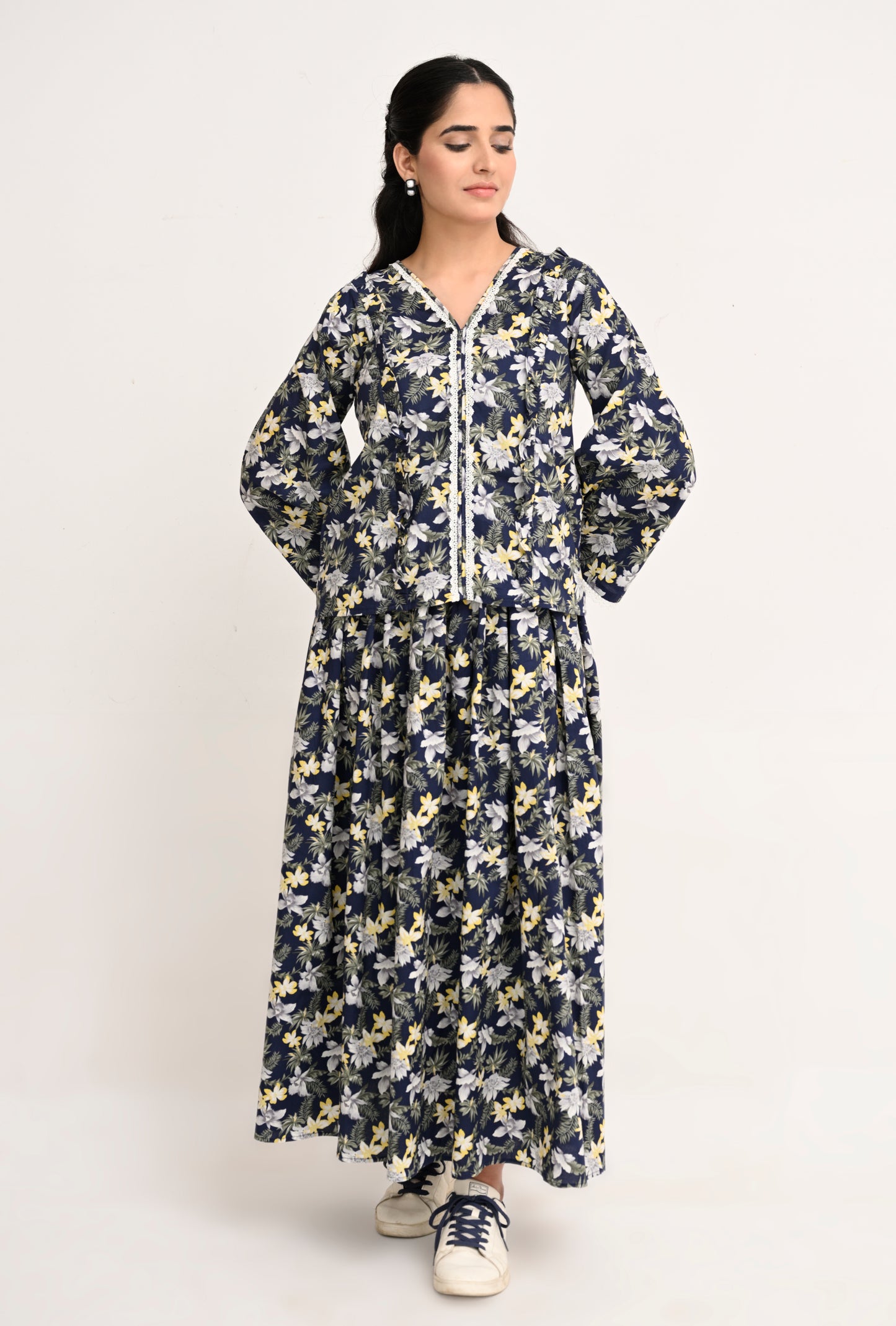 Midnight Meadow: Navy Floral Co-ord Set by Reality Reality