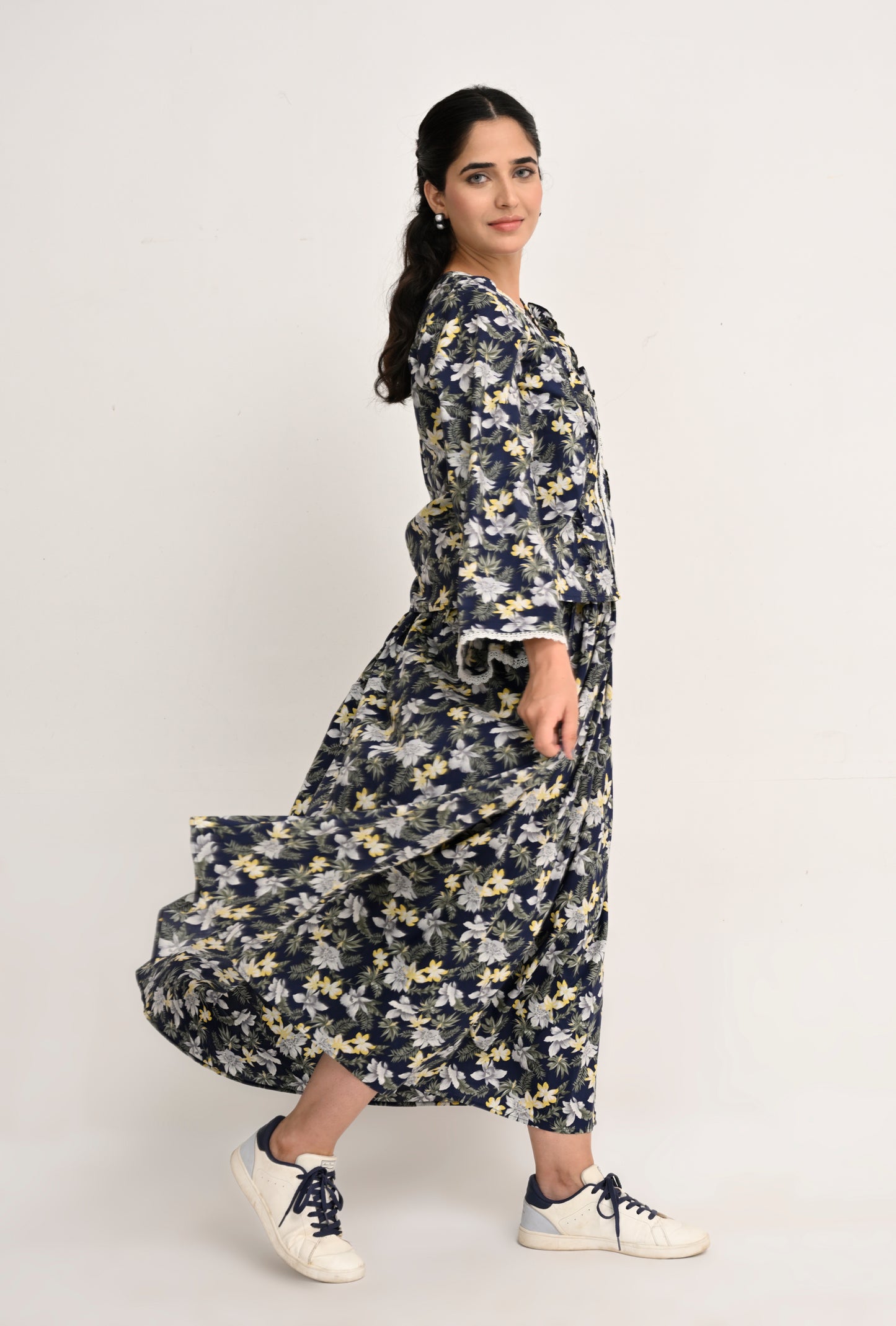 Midnight Meadow: Navy Floral Co-ord Set by Reality Reality