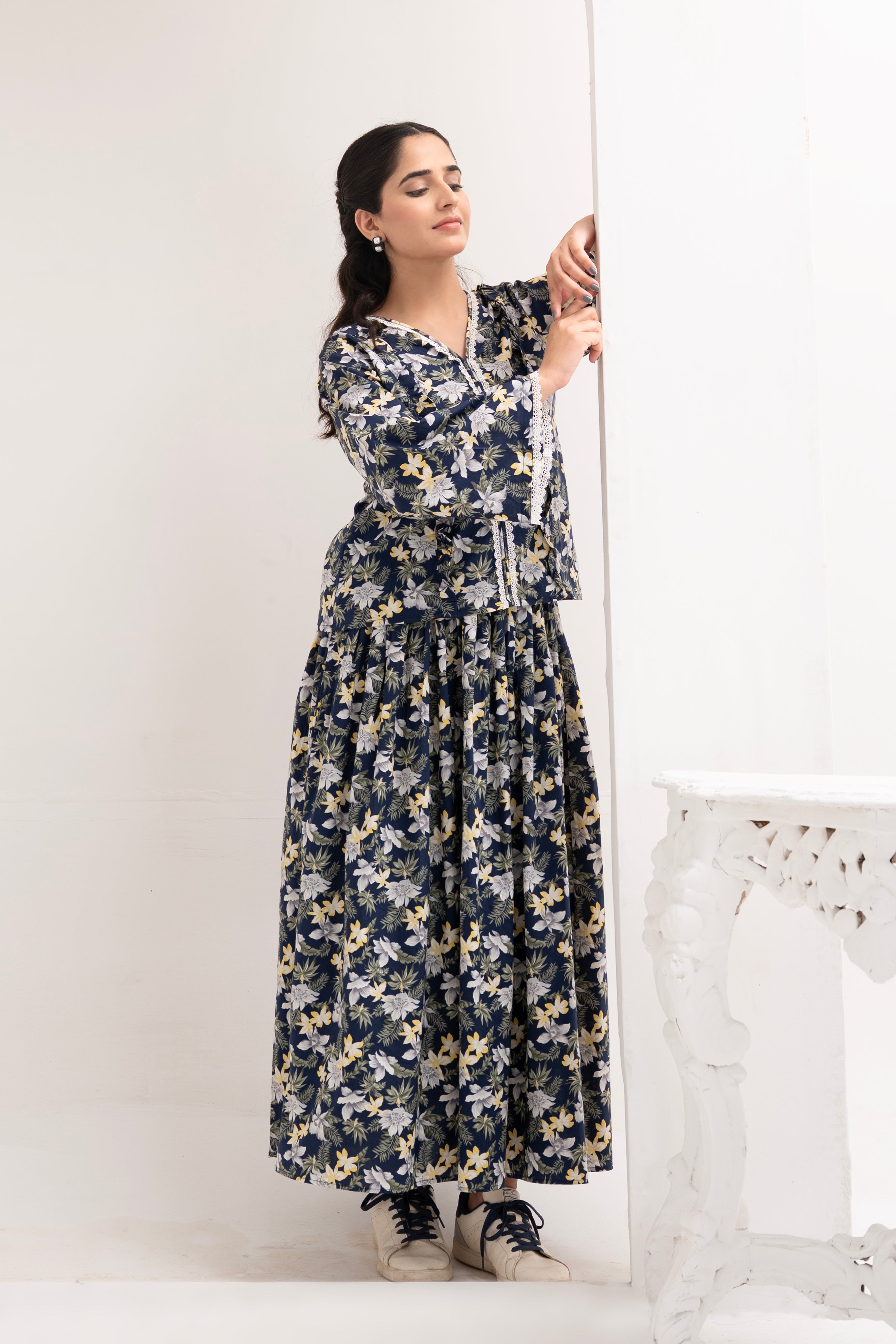 Midnight Meadow: Navy Floral Co-ord Set by Reality Reality